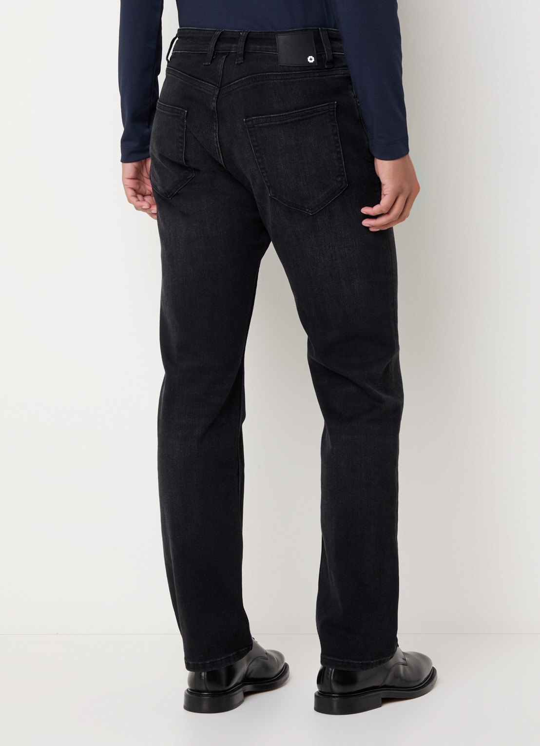 Strellson Rui straight leg jeans met gekleurde wassing - achterkant 5 zwart