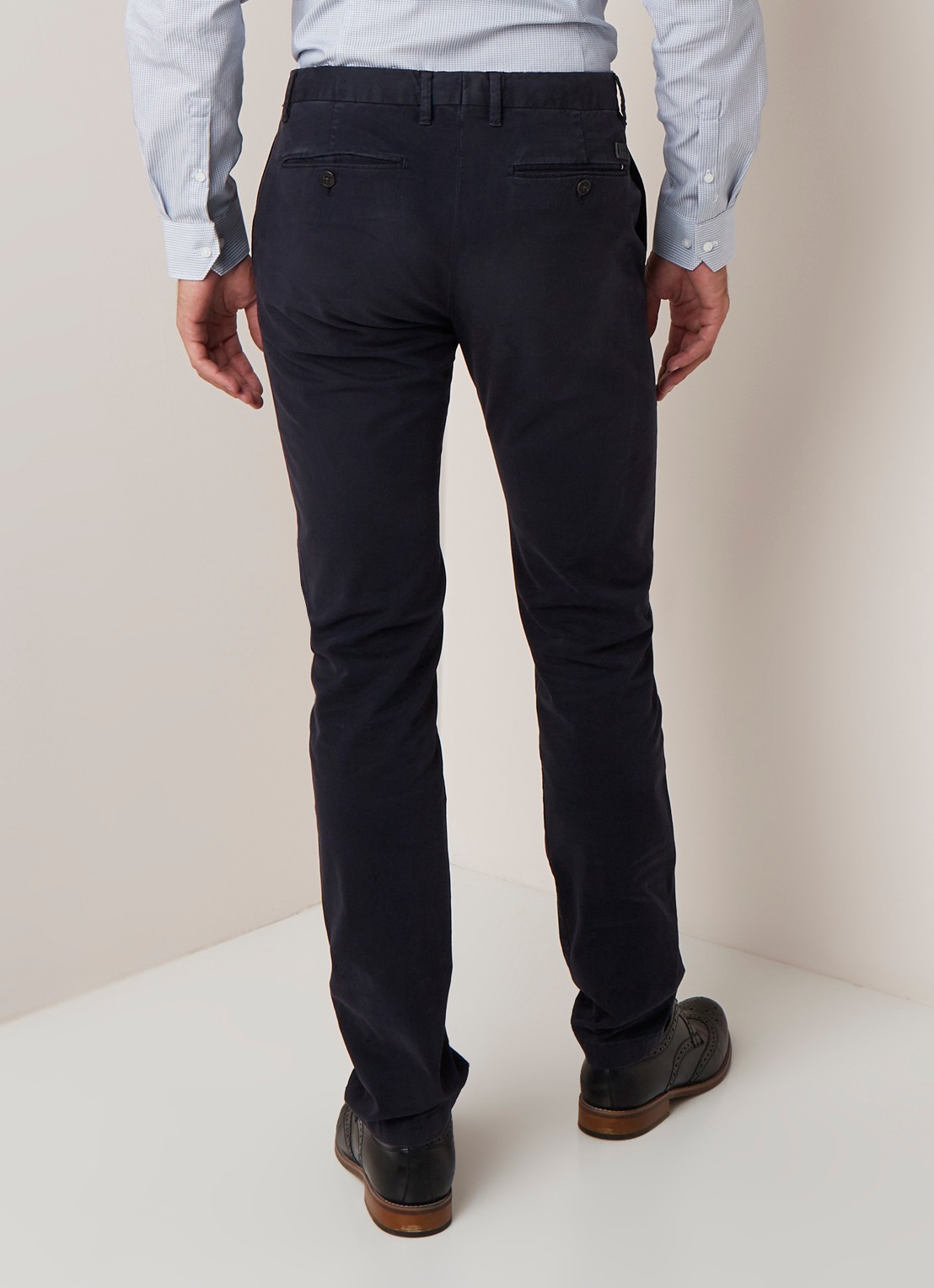 Strellson Rypton regular fit chino met stretch - achterkant 4 donkerblauw