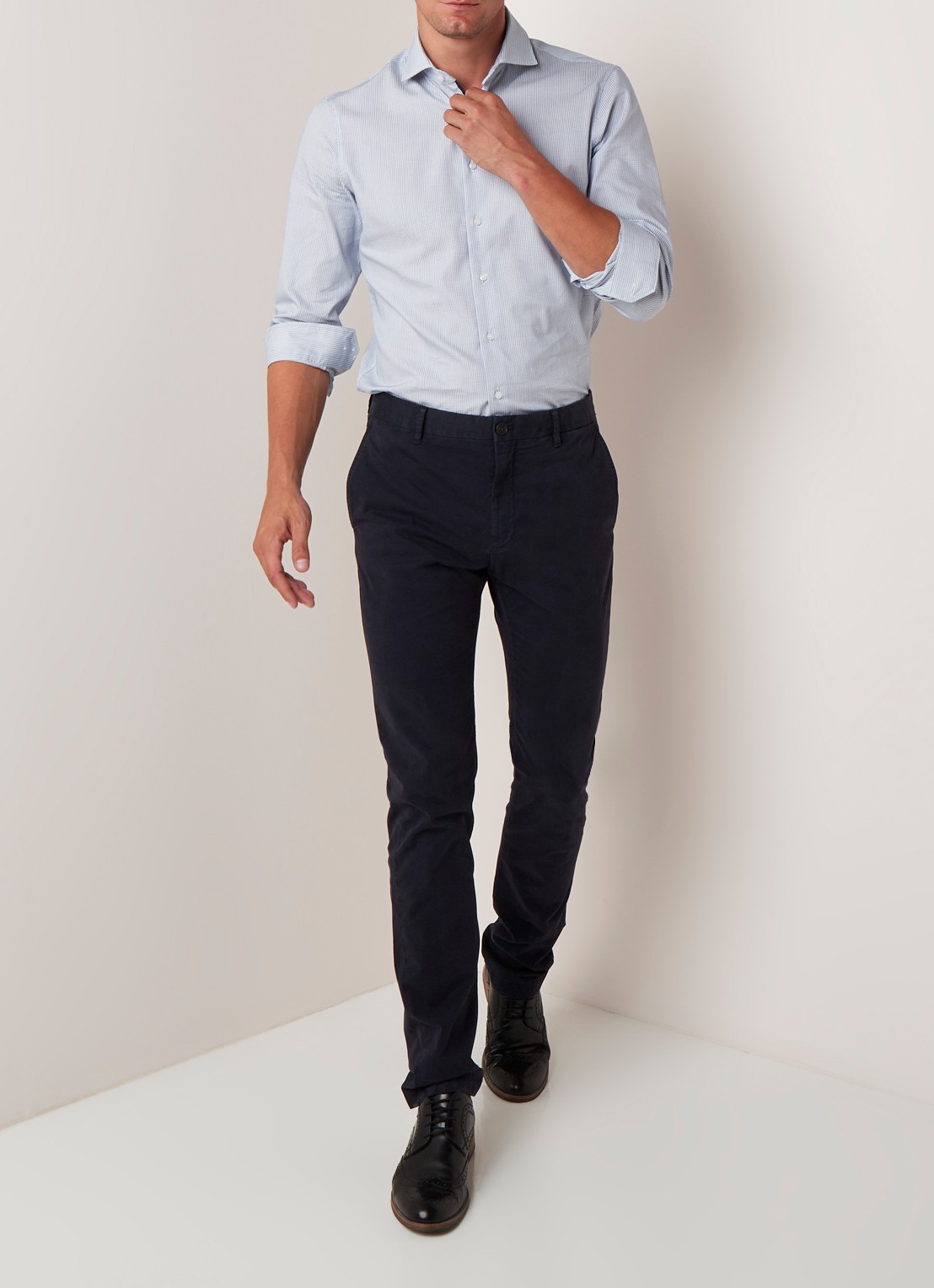 Strellson Rypton regular fit chino met stretch - voorkant 2 donkerblauw