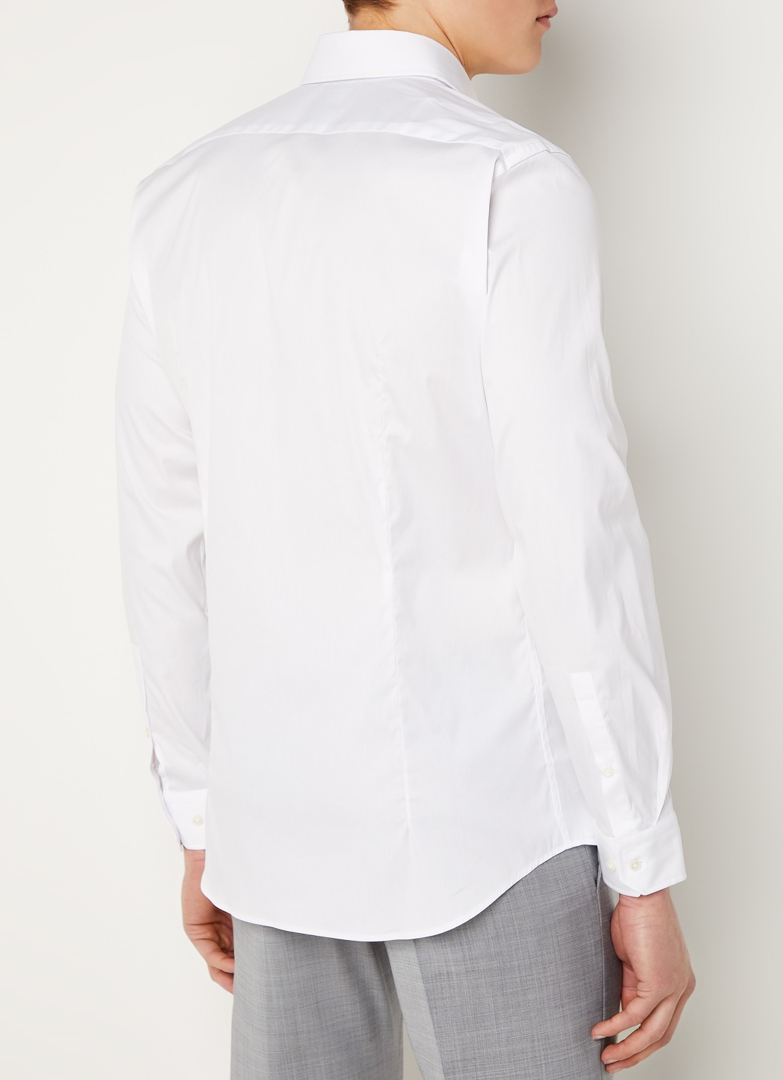 Strellson Santos slim fit overhemd met stretch - achterkant wit