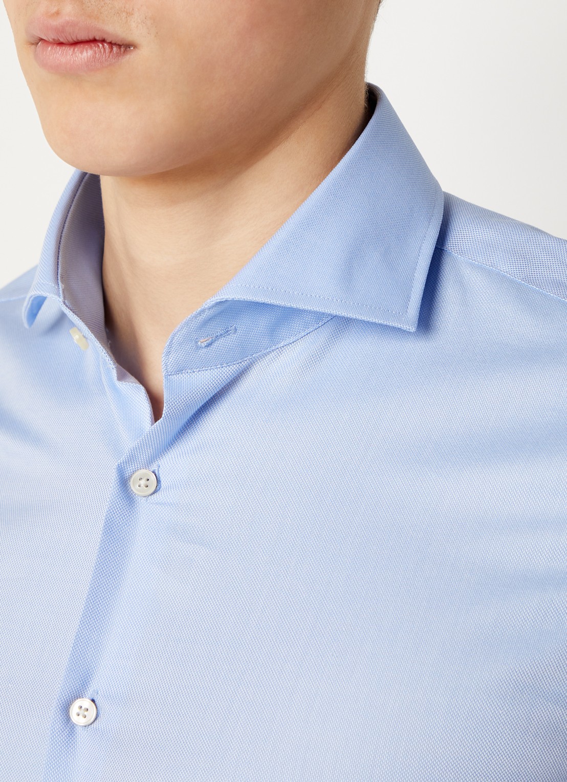 Strellson Sereno slim fit overhemd met structuur - detail 2 lichtblauw