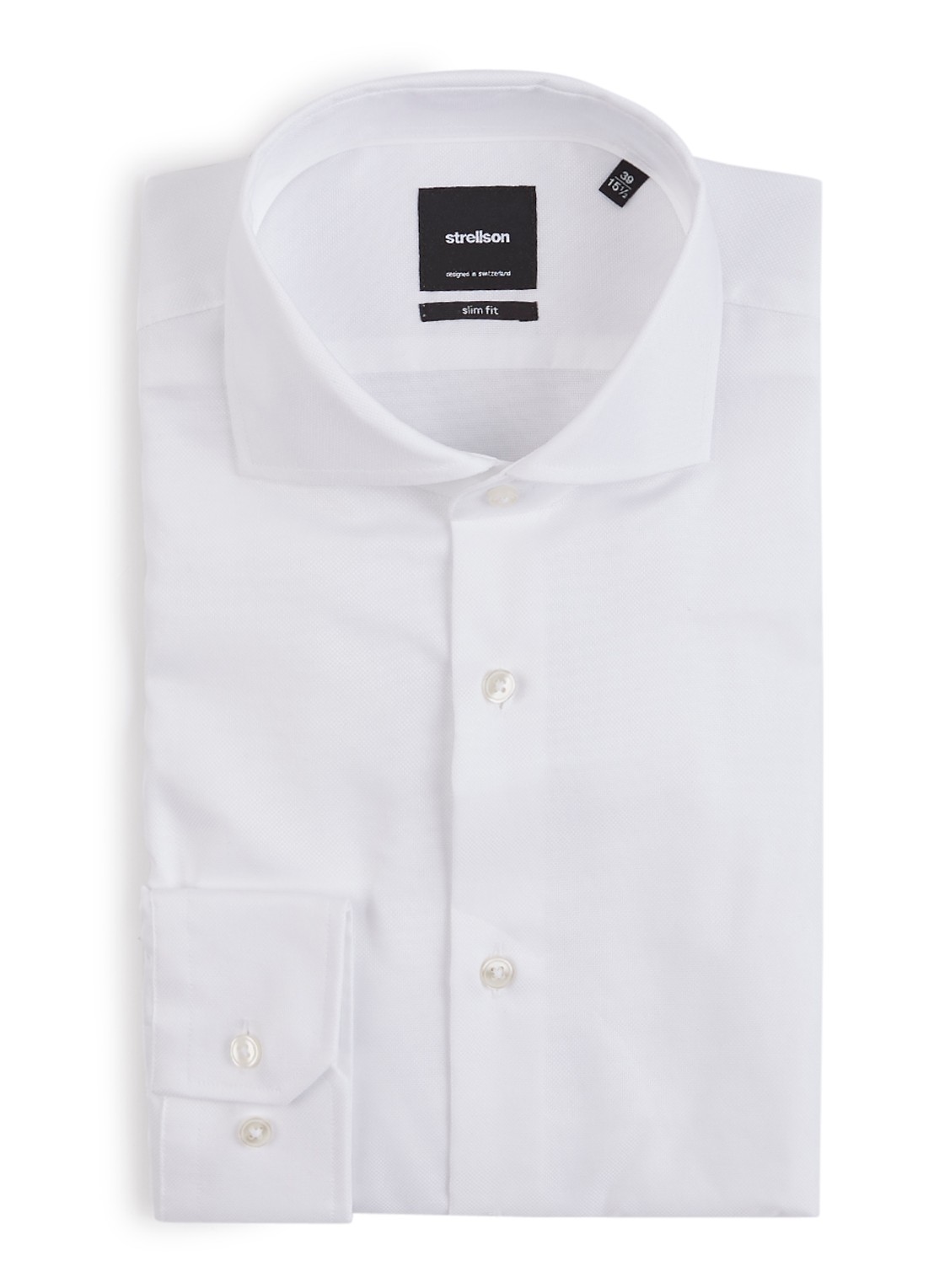 Strellson Sereno slim fit overhemd met wide spread-kraag - voorkant 3 wit