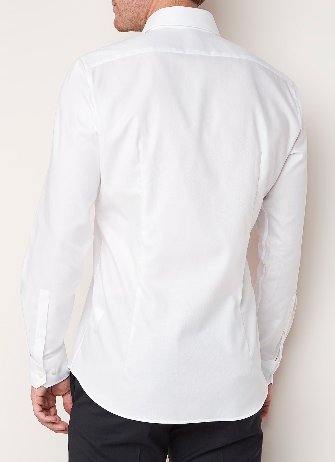 Strellson Sereno slim fit overhemd met wide spread-kraag - achterkant wit