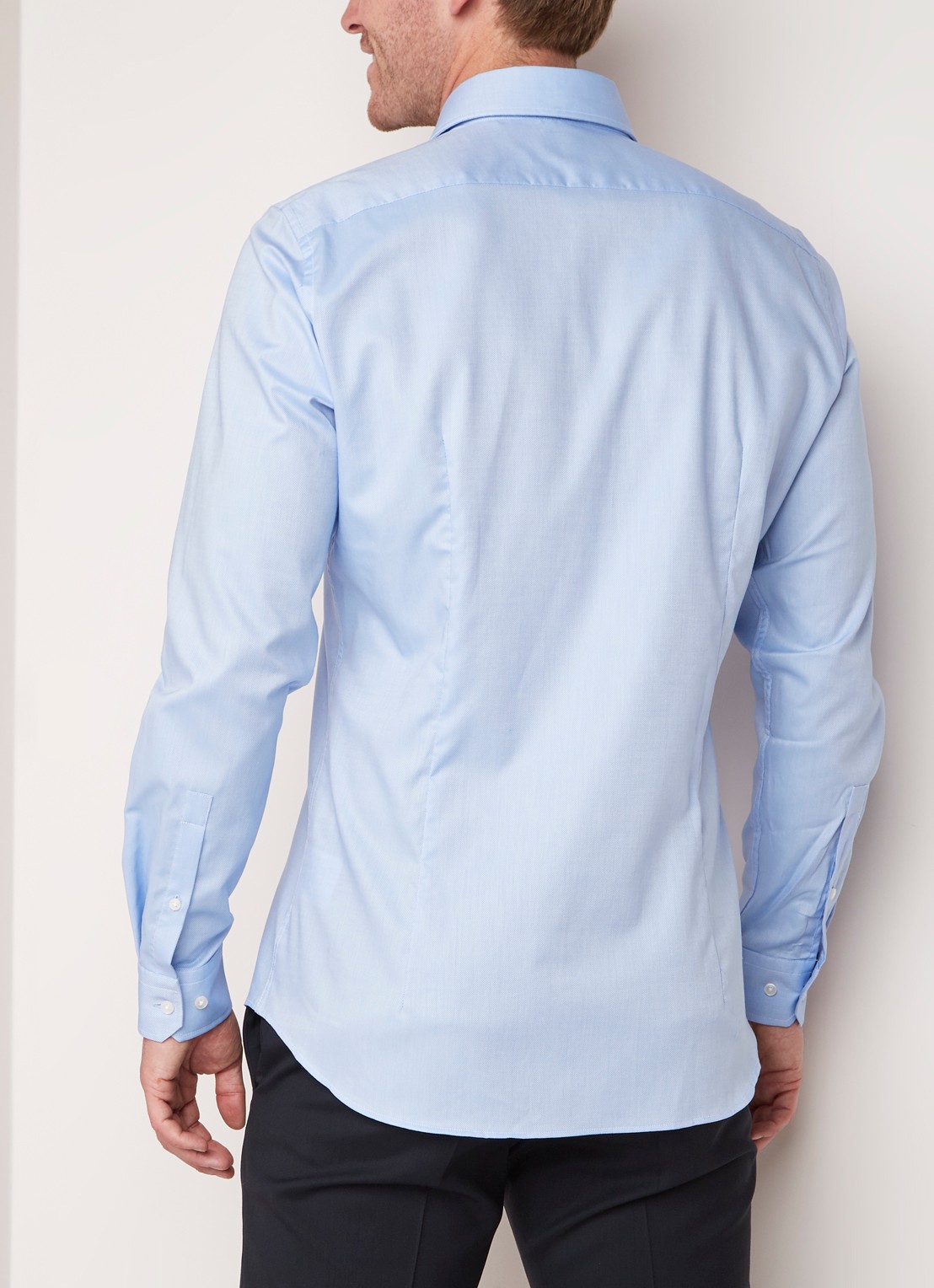Strellson Sereno slim fit overhemd met wide spread-kraag - achterkant 2 lichtblauw