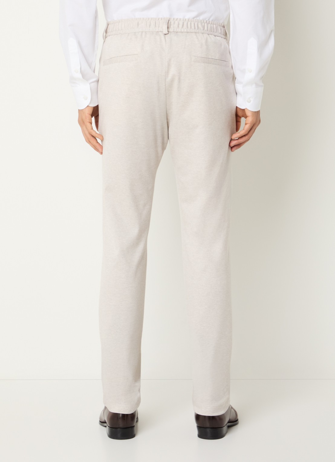Strellson Tius slim fit pantalon met steekzakken - achterkant 4 creme