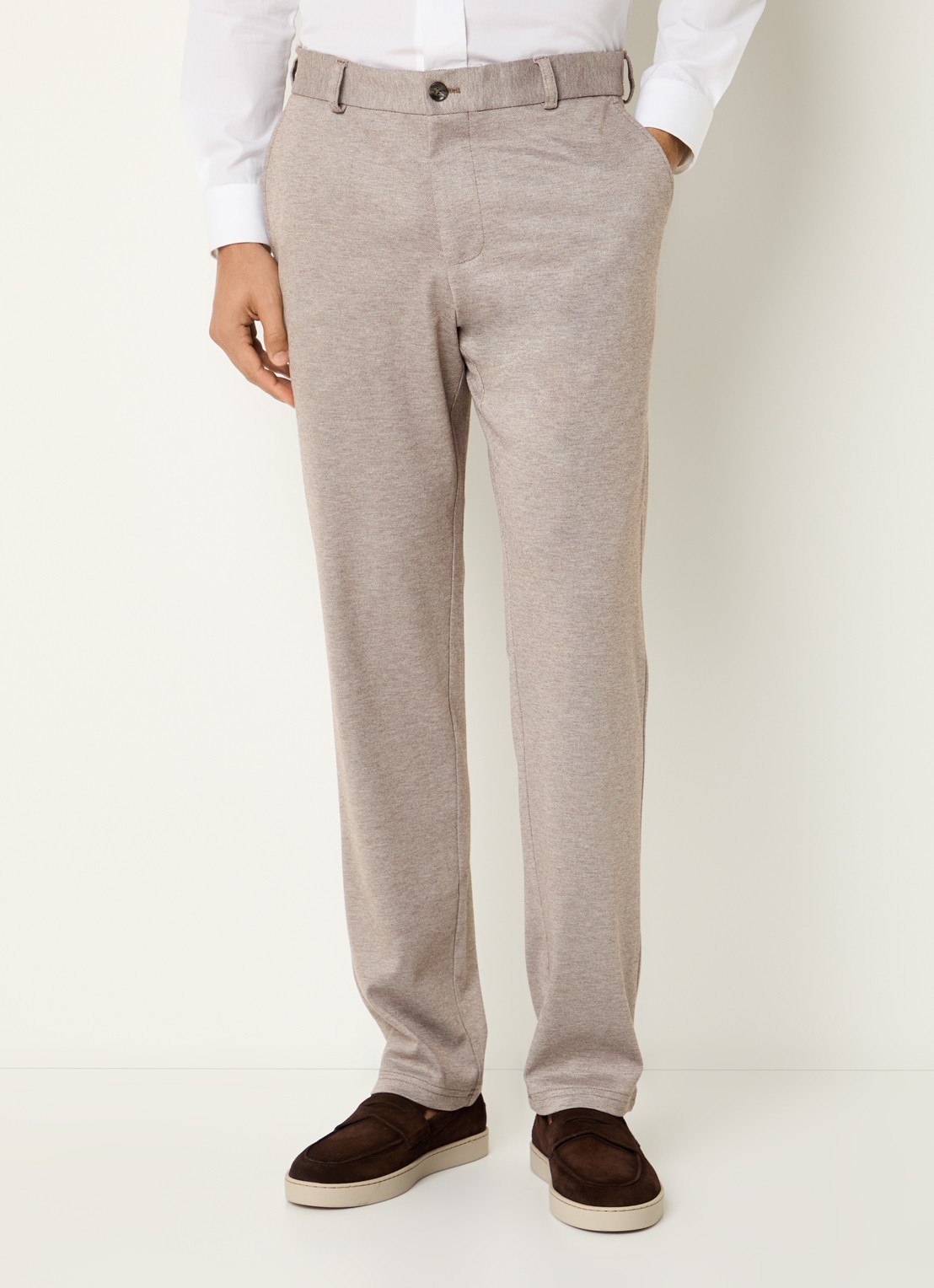 Strellson Tius slim fit pantalon met steekzakken - detail rood