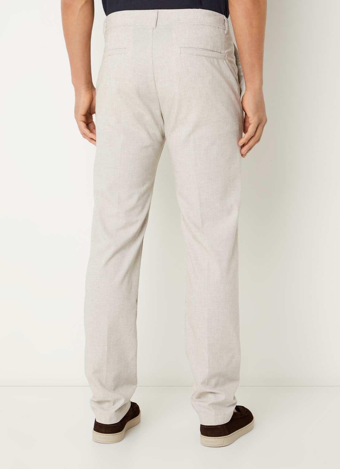 Strellson Tius straight fit chino met steekzakken - achterkant beige