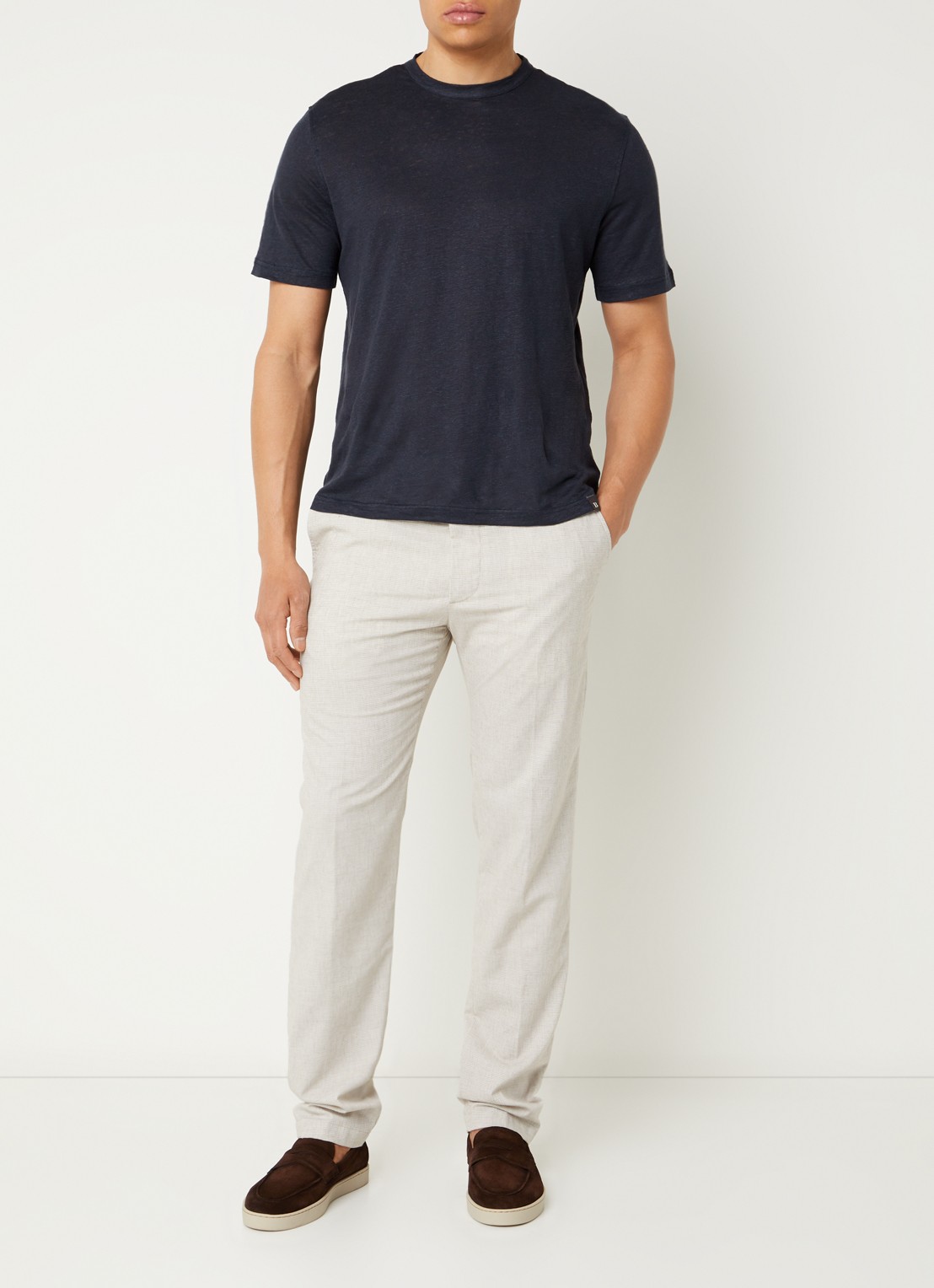Strellson Tius straight fit chino met steekzakken - voorkant 5 beige