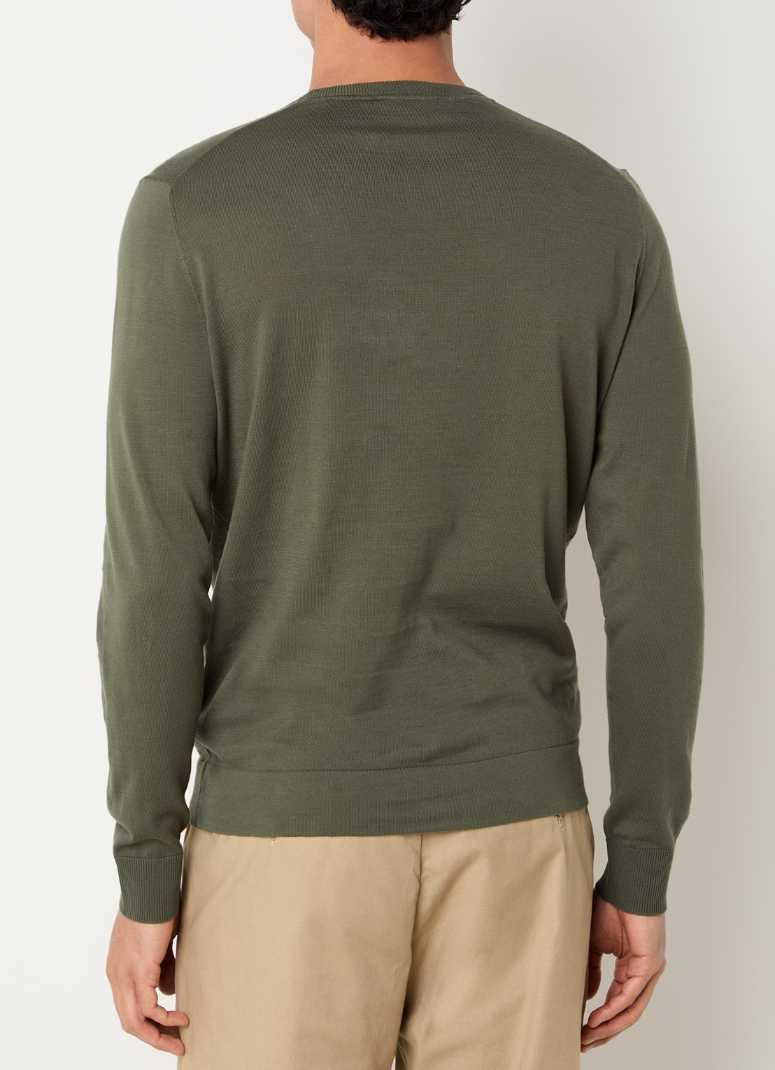 Strellson Vincent fijngebreide pullover met ronde hals - achterkant 4 groen