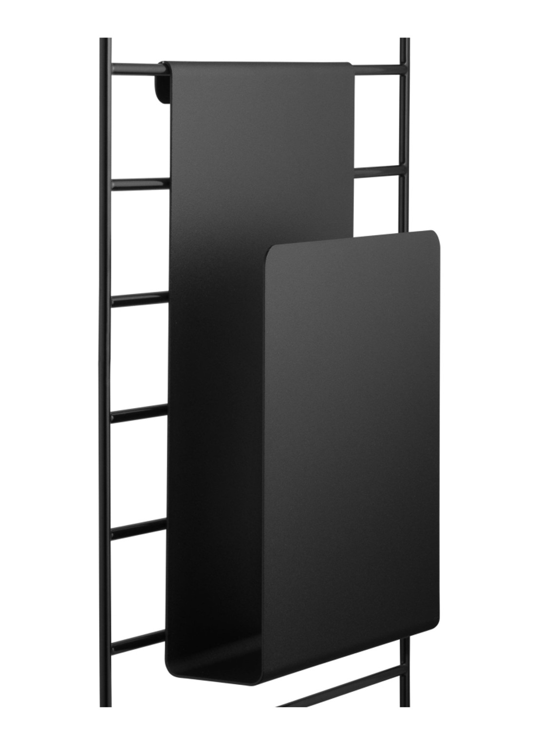 String Furniture Magazine Holder  - voorkant zwart