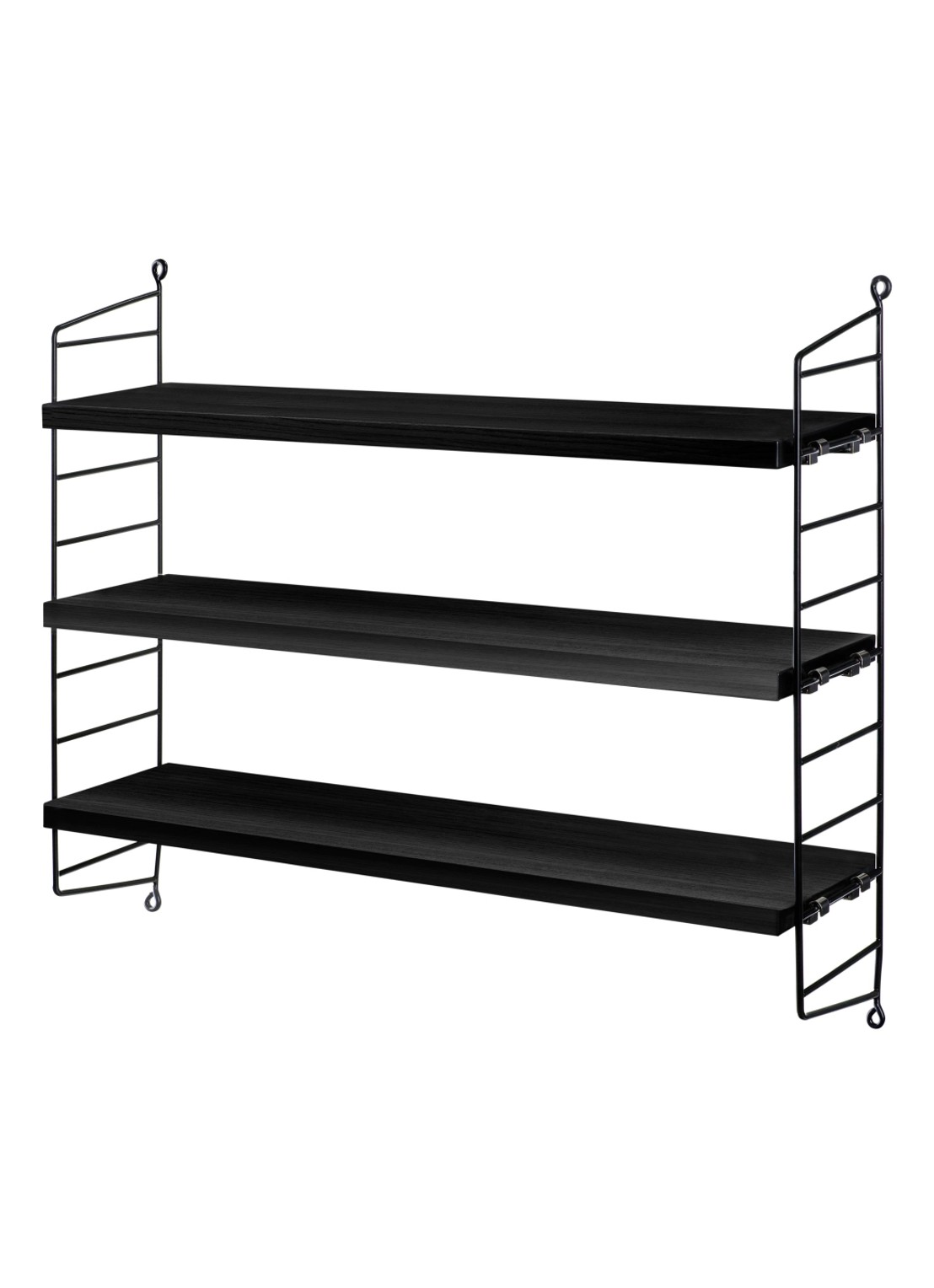 String Furniture Pocket wandkast  - voorkant zwart