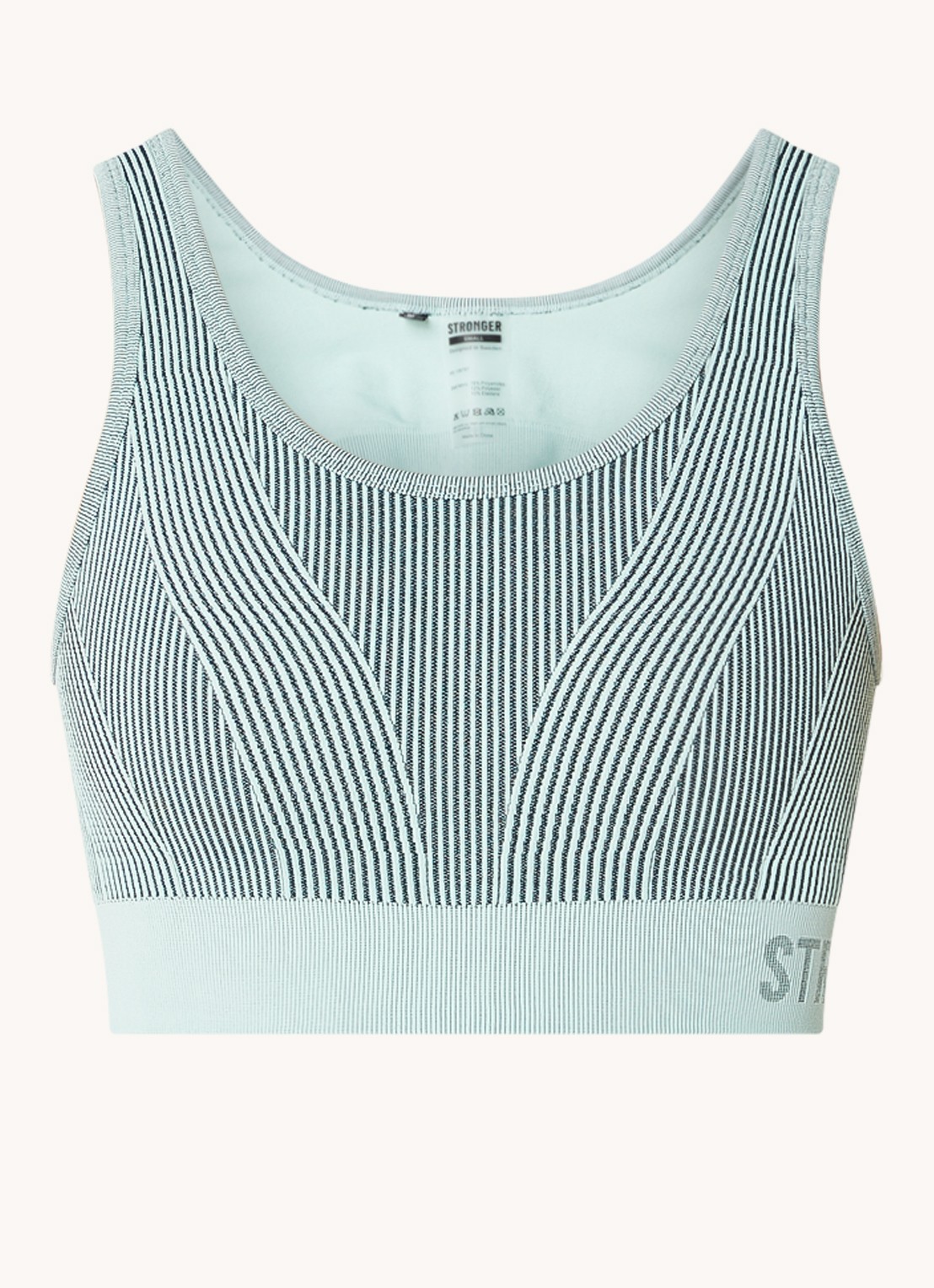 STRONGER Arc Seamless sport bh met medium support - voorkant 4 lichtblauw