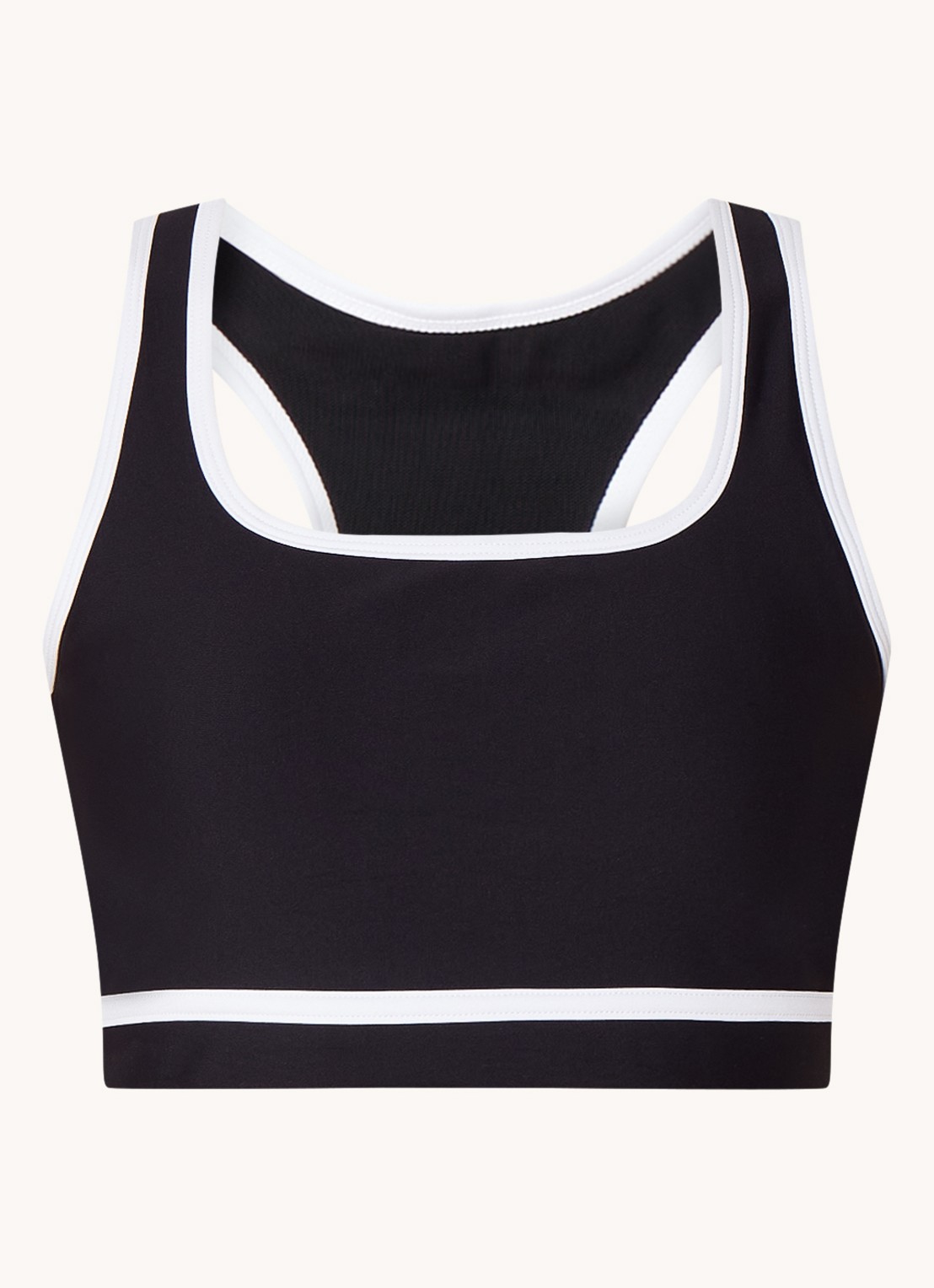 STRONGER Sport bh met medium support en contrastbies - voorkant zwart