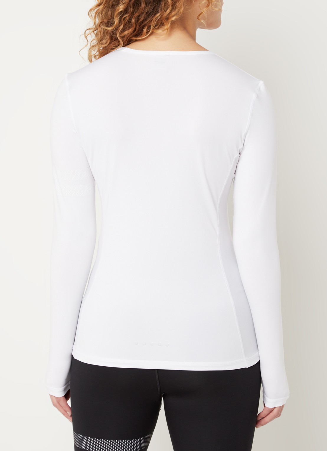 STRONGER Trainings longsleeve met logo - achterkant wit