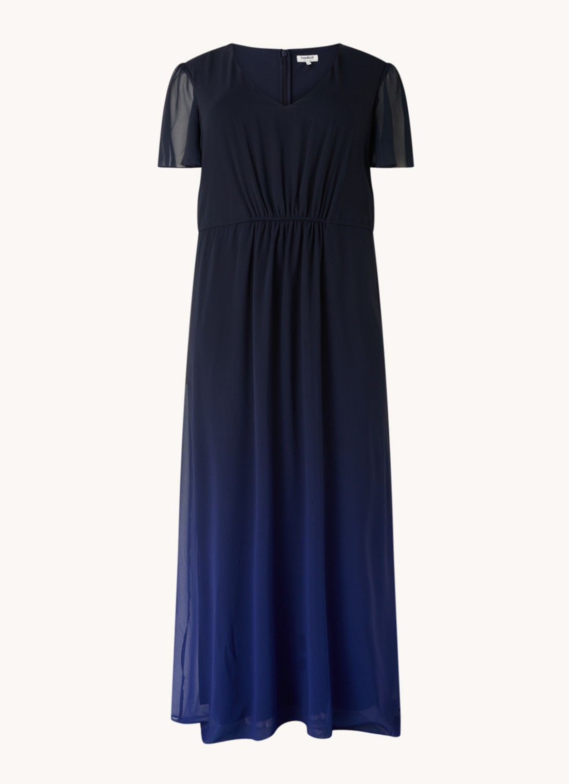 Studio 8 Betty maxi jurk met ombre kleurverloop - voorkant 3 donkerblauw