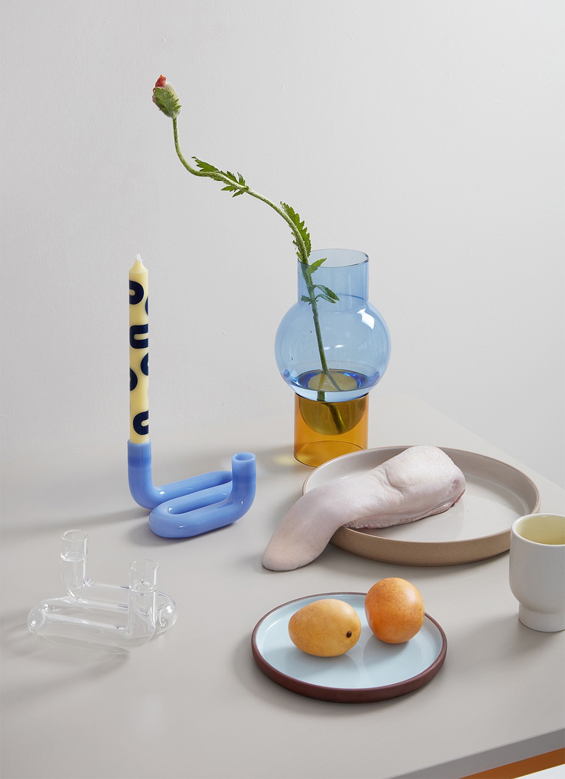 Studio About Dinerkaars 24 cm set van 4 - voorkant 2 lichtgrijs