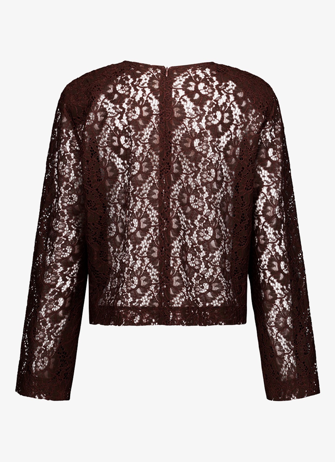 Studio Anneloes Amaya top van kant met ronde hals - achterkant bruin