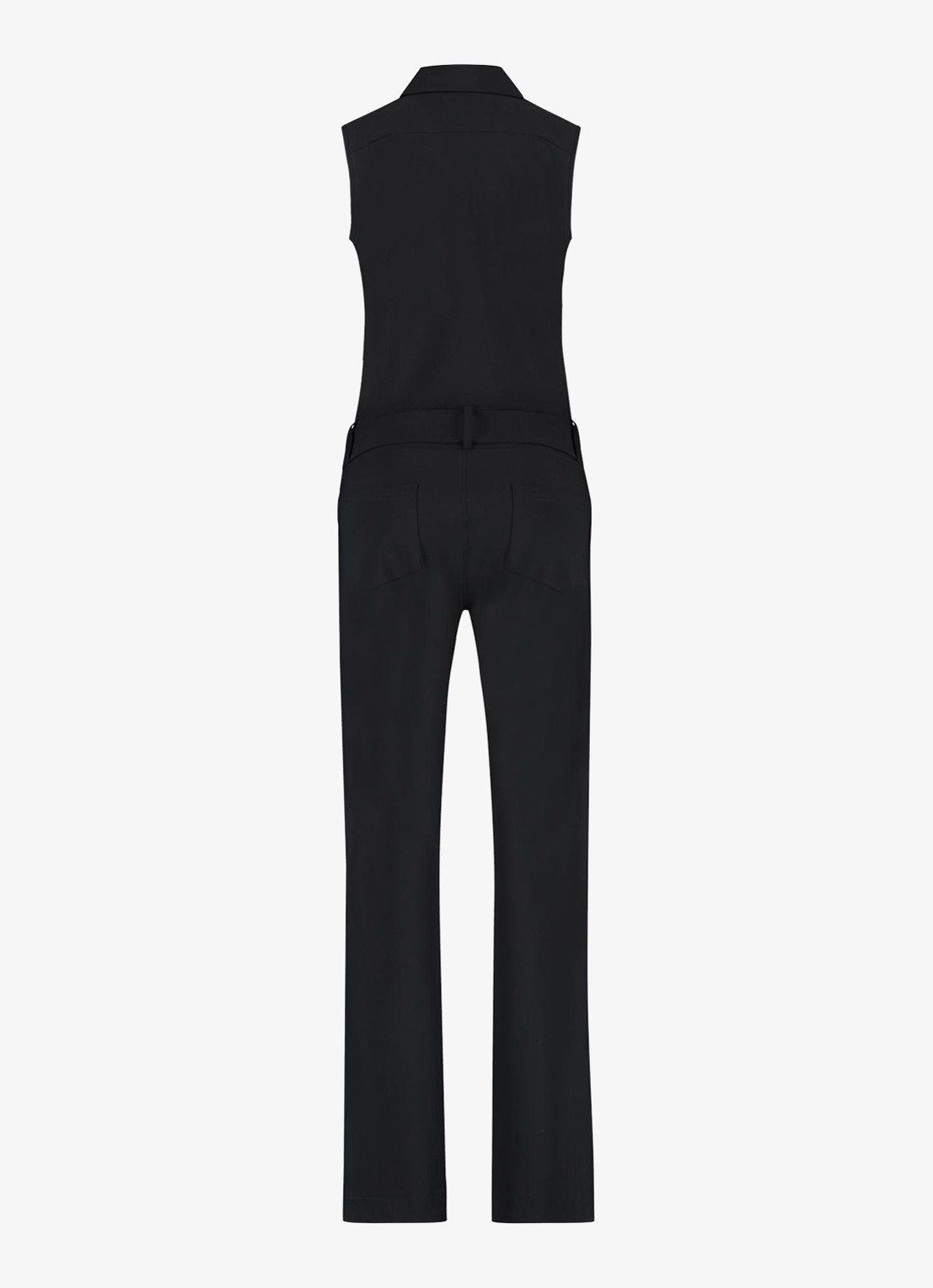 Studio Anneloes Angel straight fit jumpsuit van travelstof - achterkant zwart