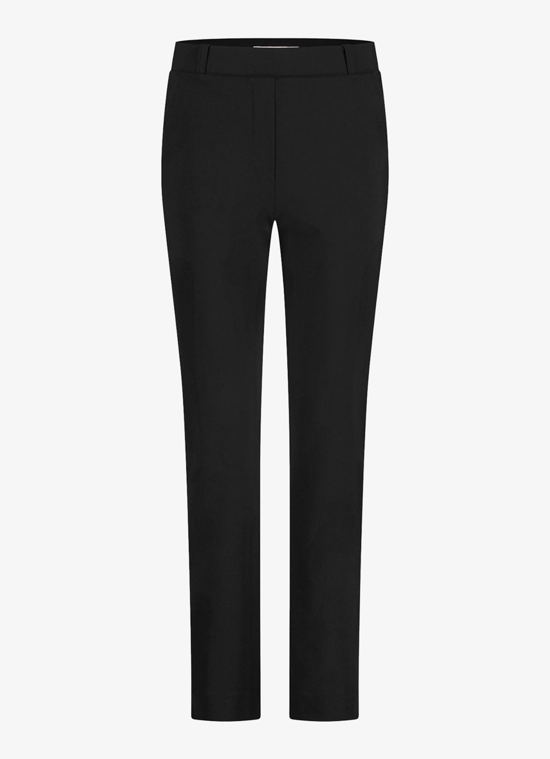 Studio Anneloes Anne mid waist cropped tapered fit pantalon met steekzakken - voorkant zwart