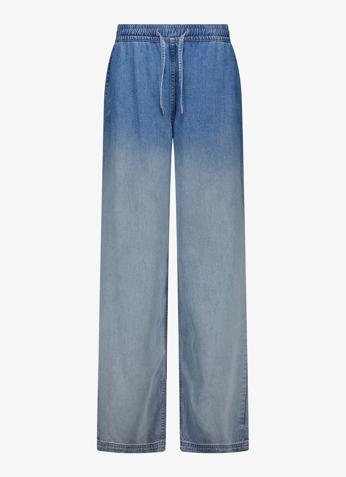 Studio Anneloes Bente loose fit jeans met trekkoord - voorkant indigo
