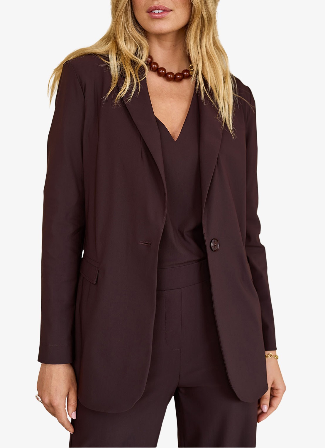 Studio Anneloes Blazer met klepzakken - detail bruin