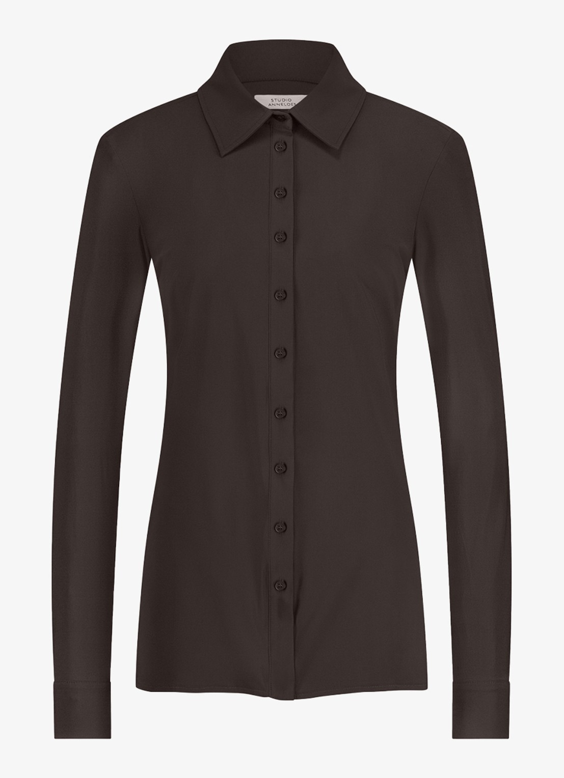 Studio Anneloes Blouse met kraag - voorkant bruin