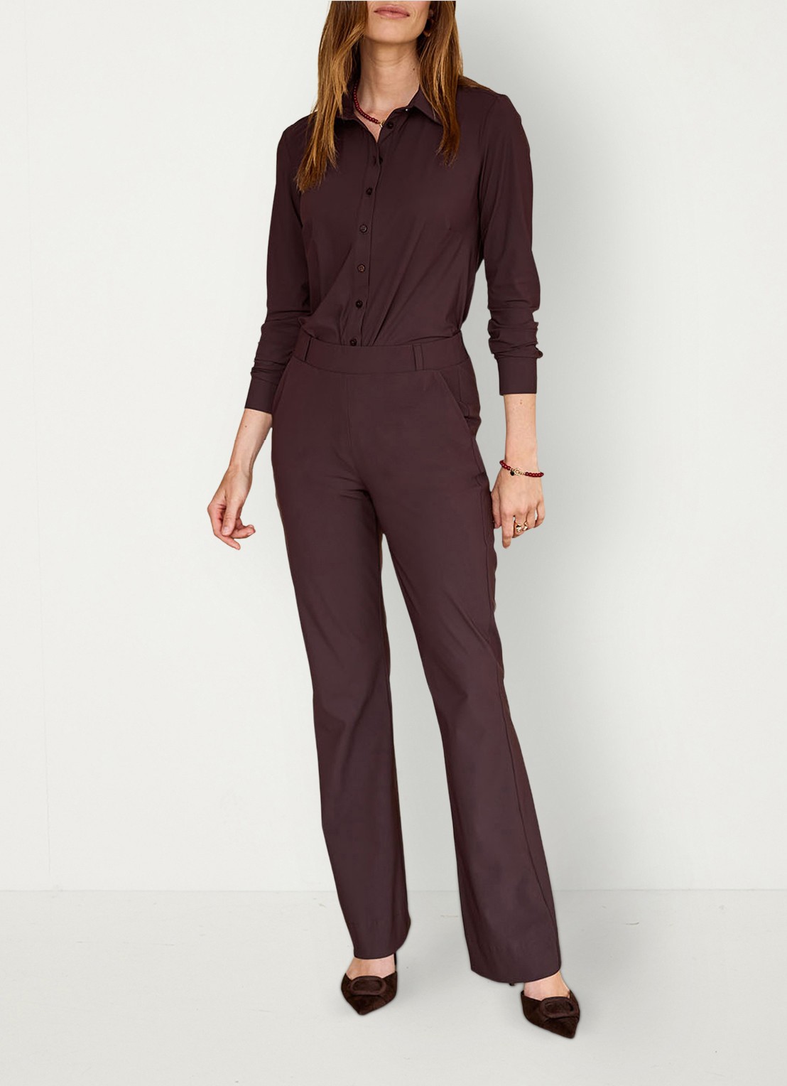 Studio Anneloes Blouse met kraag - voorkant 2 bruin