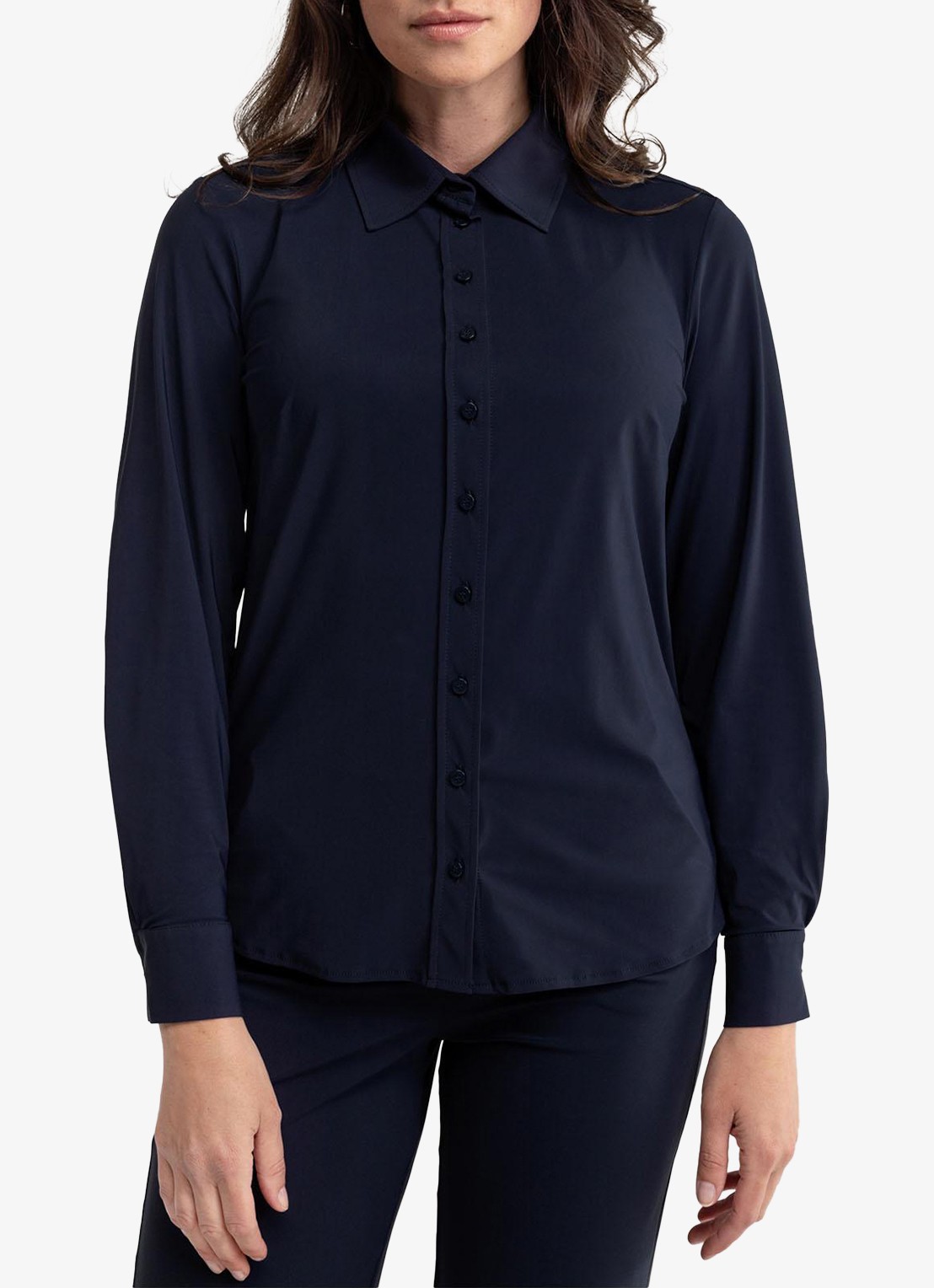 Studio Anneloes Bobby blouse met ballonmouw - detail 2 donkerblauw