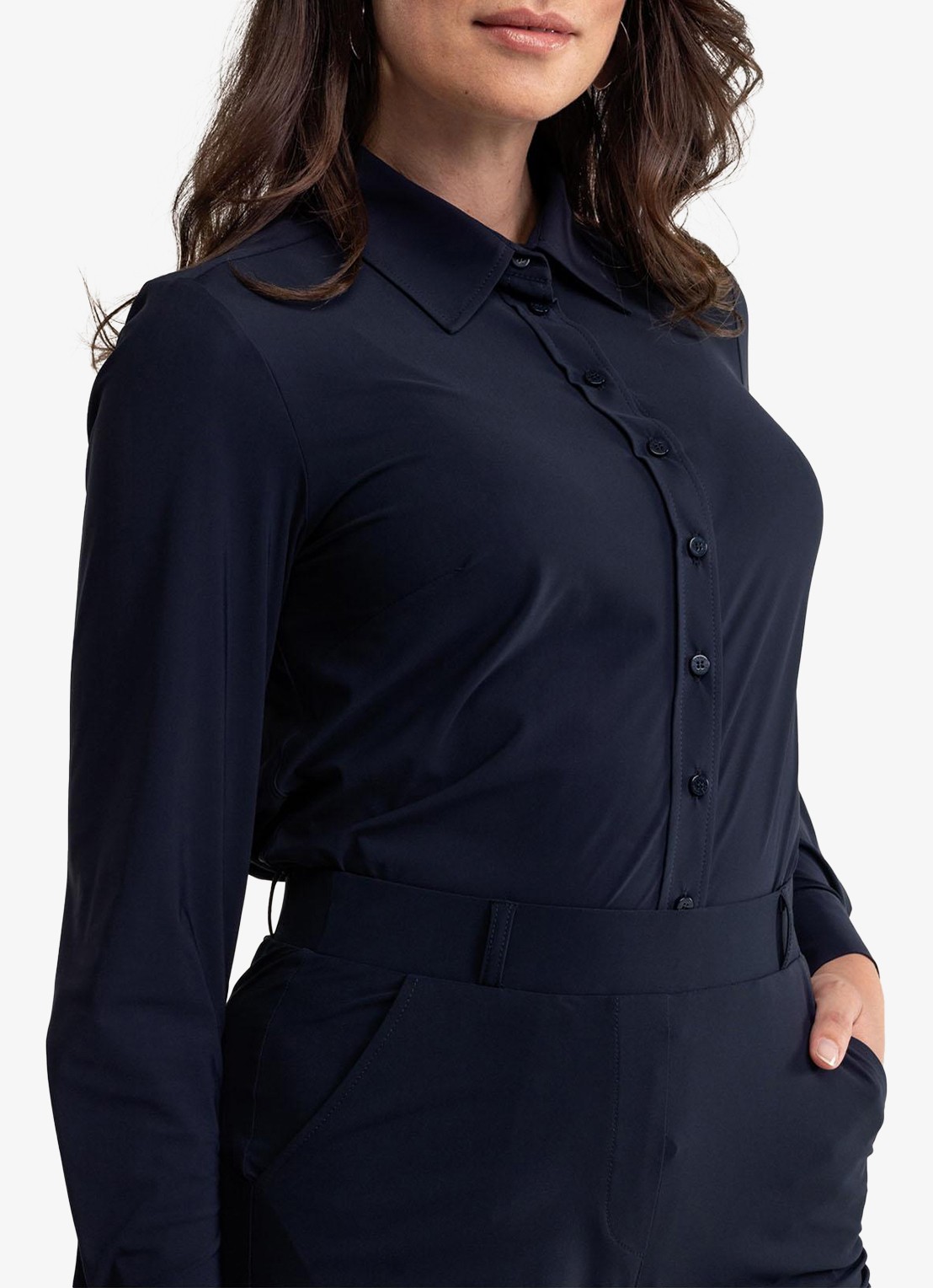 Studio Anneloes Bobby blouse met ballonmouw - detail 3 donkerblauw