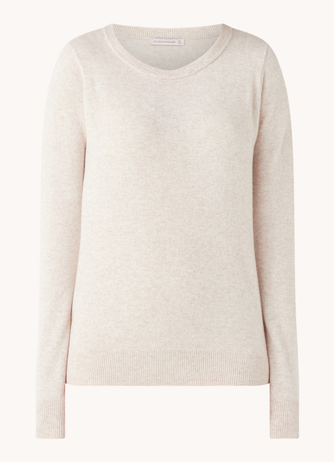 Studio Anneloes Cady fijngebreide pullover in kasjmierblend - voorkant 3 beige