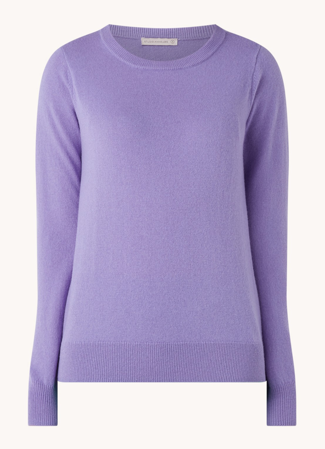 Studio Anneloes Cady fijngebreide pullover in kasjmierblend - voorkant 2 violet