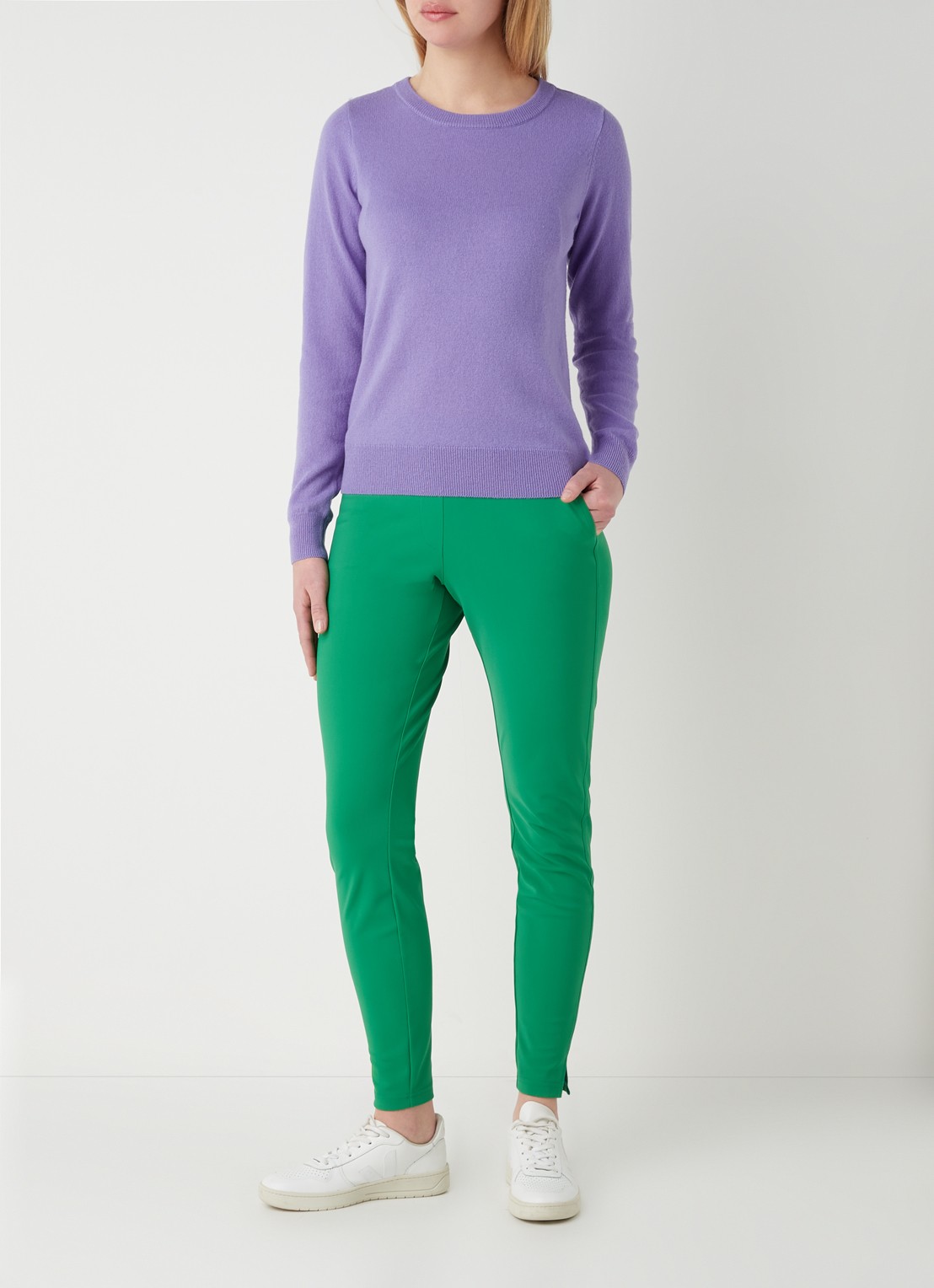 Studio Anneloes Cady fijngebreide pullover in kasjmierblend - voorkant 3 violet