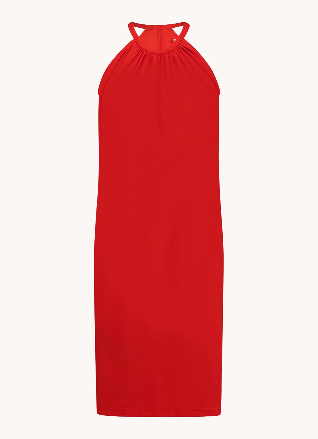 Studio Anneloes Carla mini halterjurk van travelstof - voorkant 3 rood