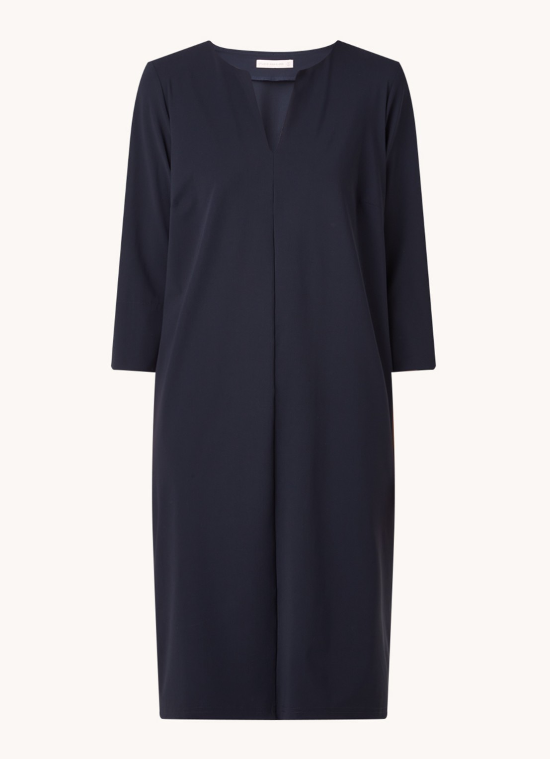Studio Anneloes Caro mini tuniekjurk van travelstof met steekzakken - voorkant 2 donkerblauw