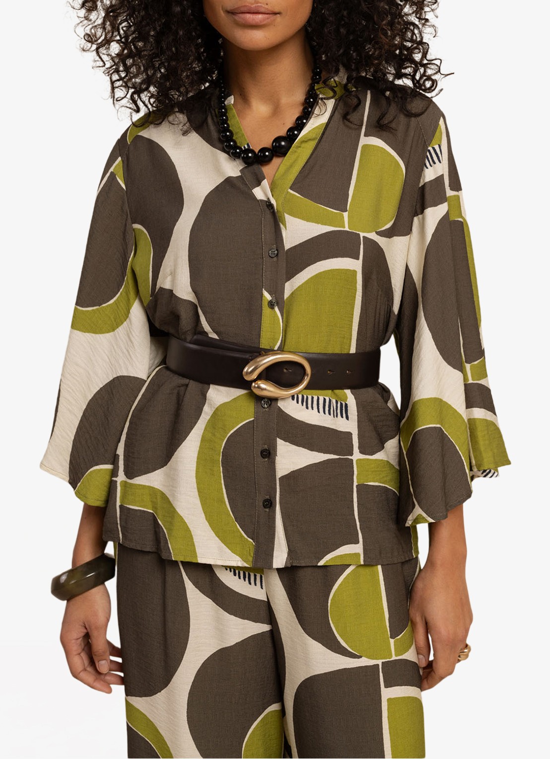 Studio Anneloes Cecil blouse met print - detail 3 beige