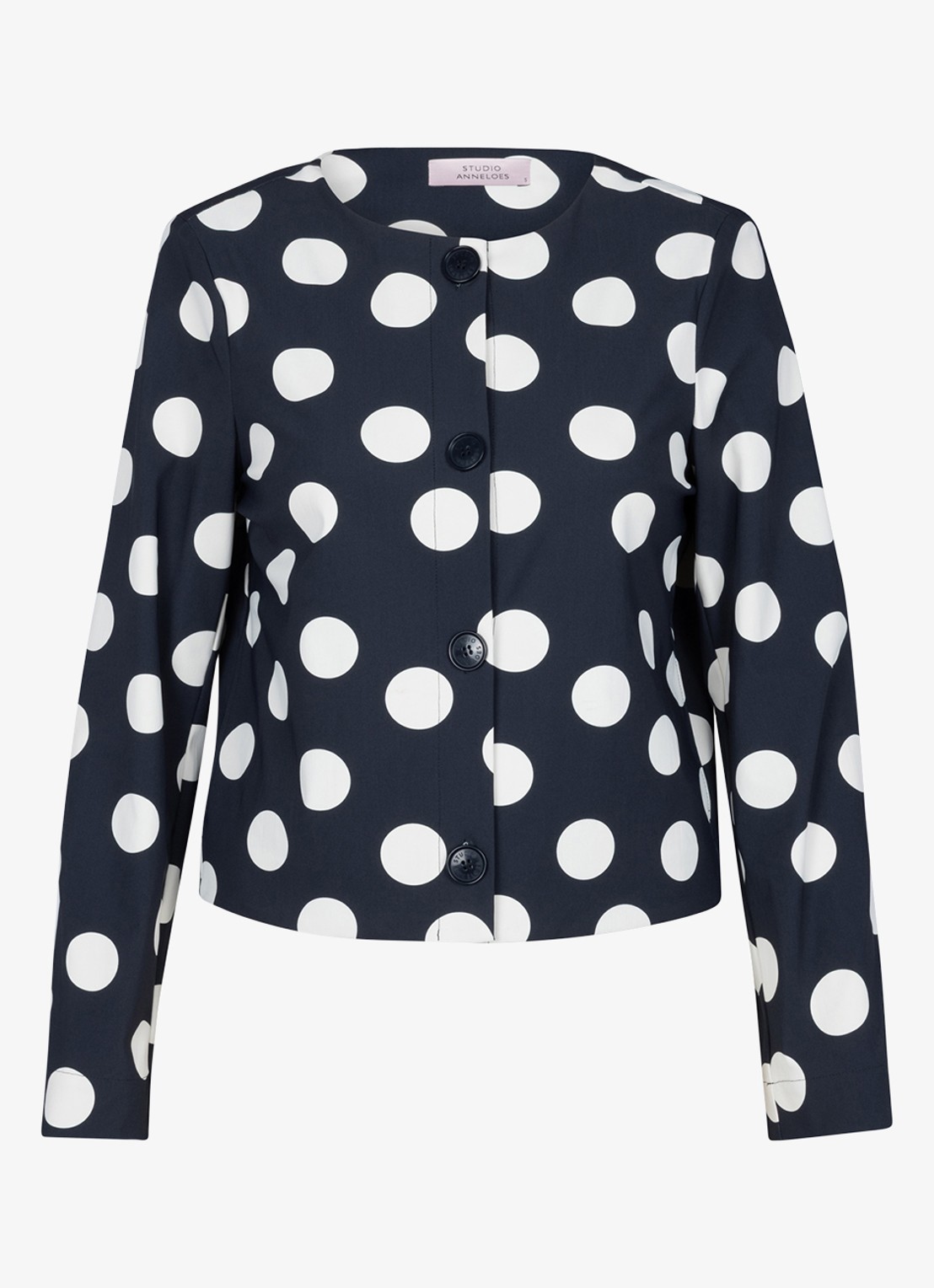 Studio Anneloes Charlot jack met stippenprint - voorkant donkerblauw