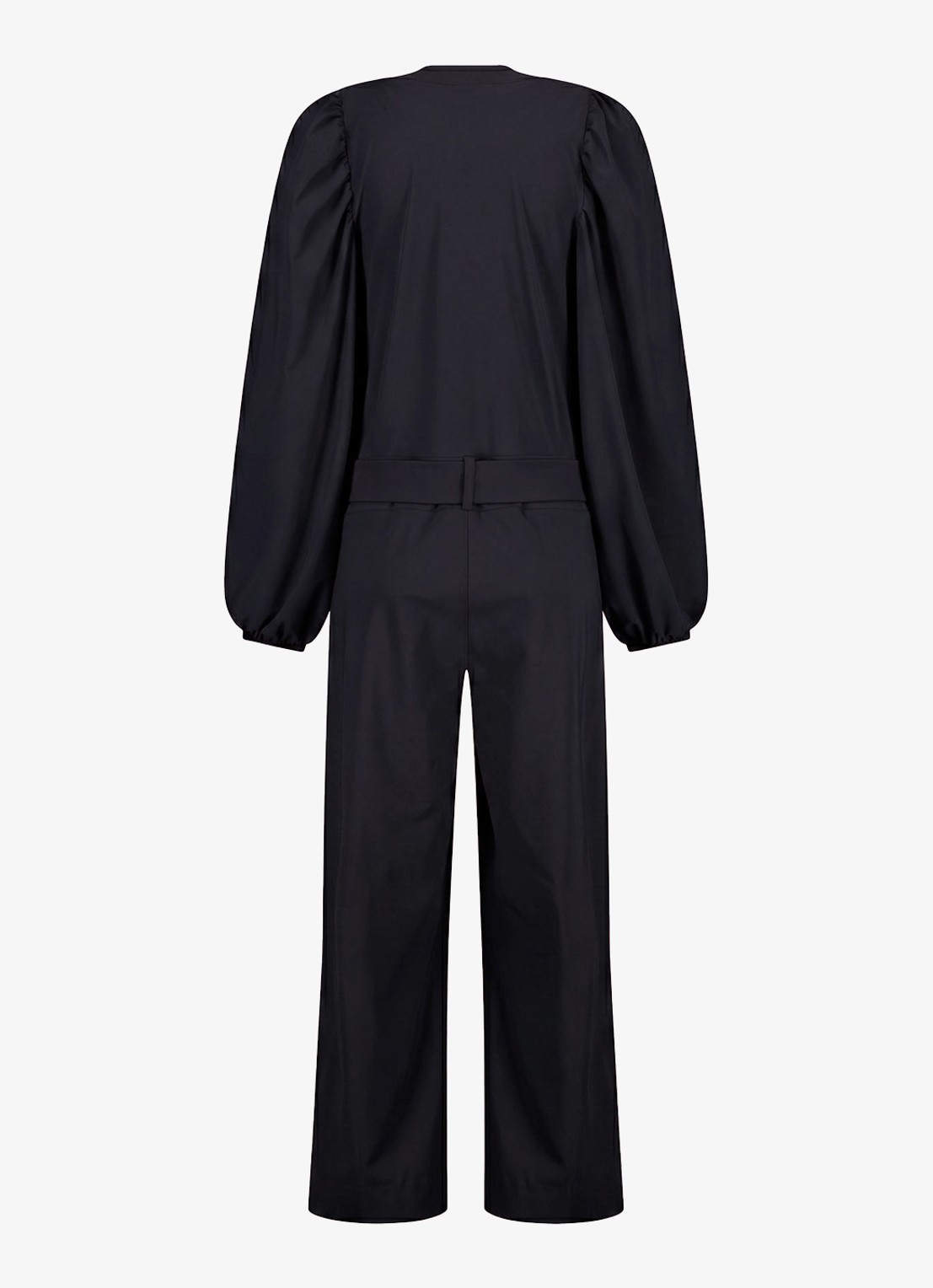 Studio Anneloes Cherie straight fit jumpsuit met strikceintuur - achterkant 2 zwart