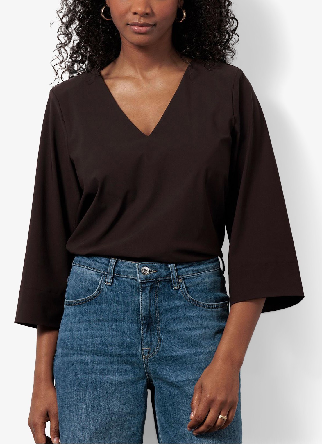 Studio Anneloes Cilou top met trompetmouw - detail 4 bruin