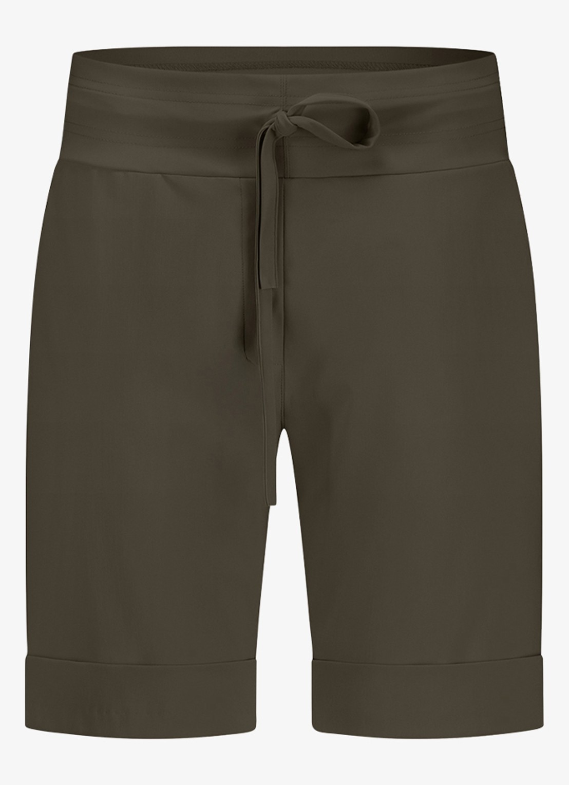 Studio Anneloes City high waist straight fit korte broek met steekzakken - voorkant groen