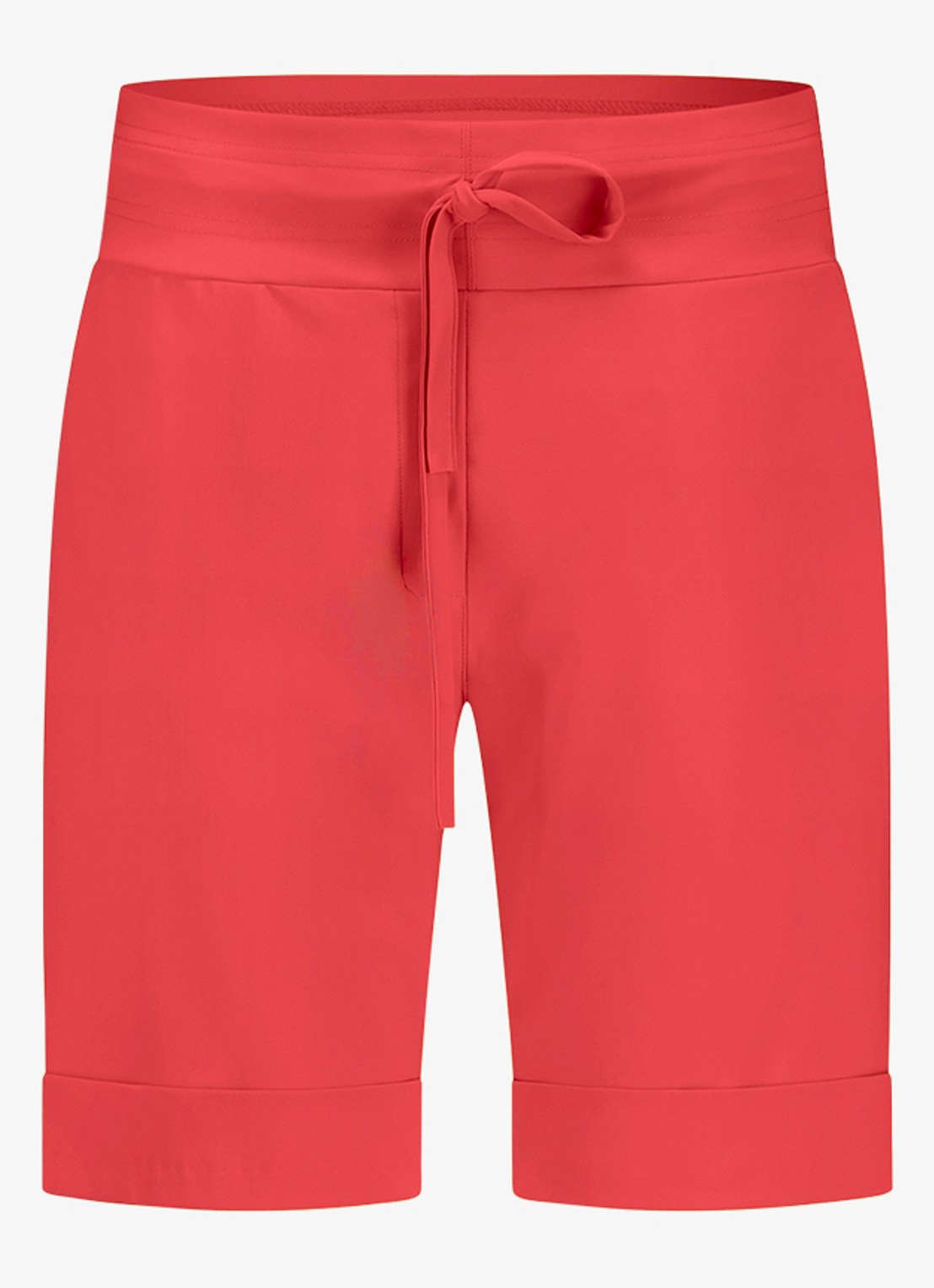 Studio Anneloes City loose fit korte broek met trekkoord - voorkant 2 koraal