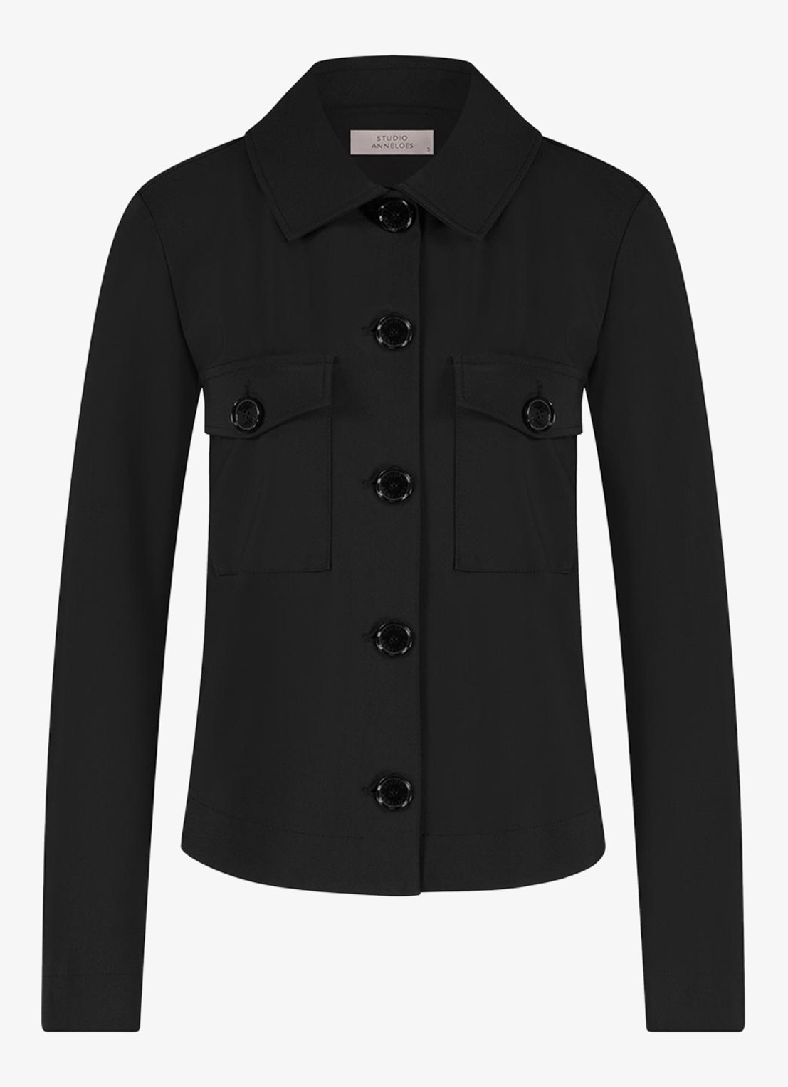 Studio Anneloes Clair jack met borstzakken - voorkant zwart