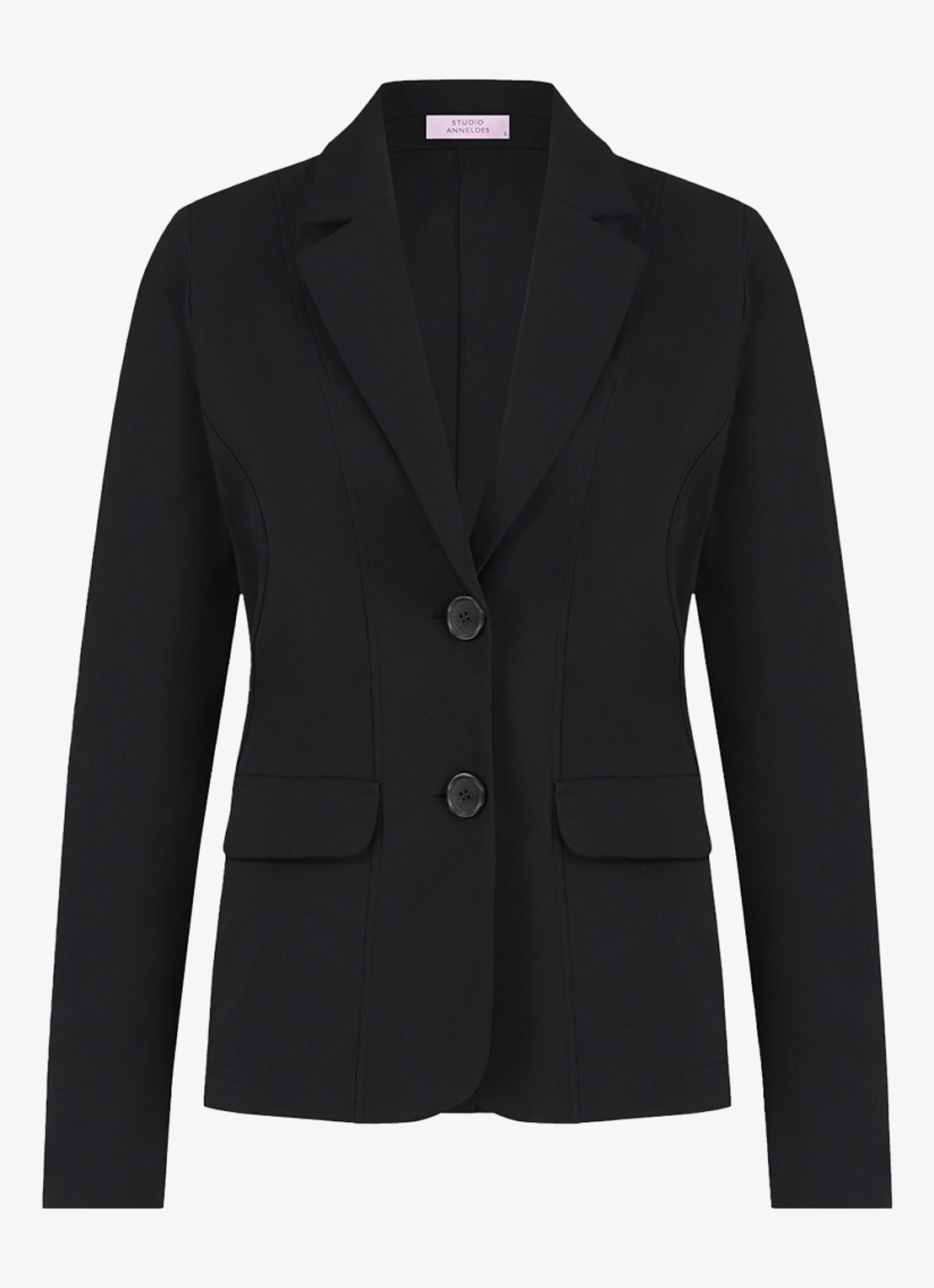Studio Anneloes Clean blazer met klepzakken - voorkant 2 zwart