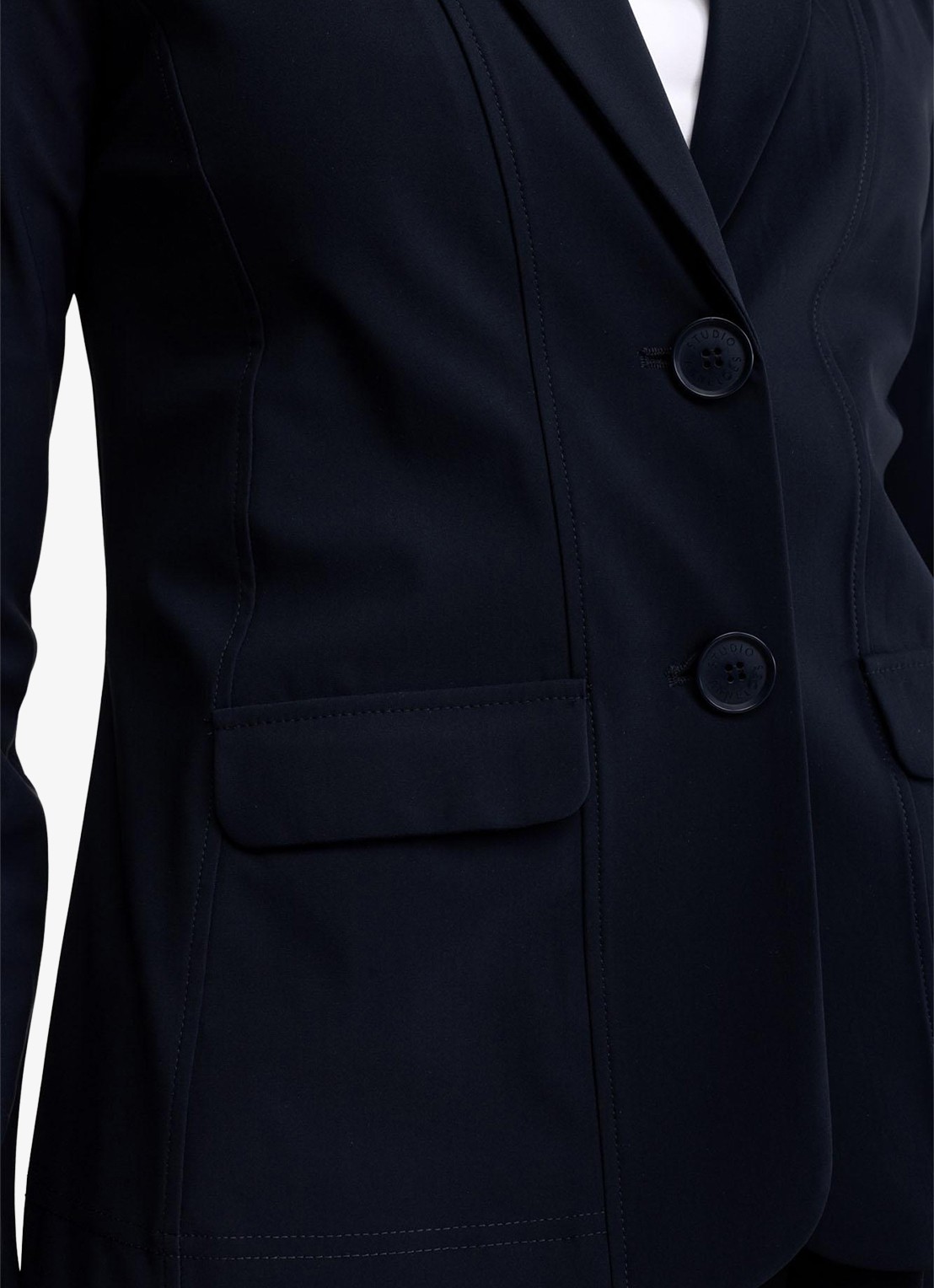 Studio Anneloes Clean blazer met klepzakken - detail 5 donkerblauw