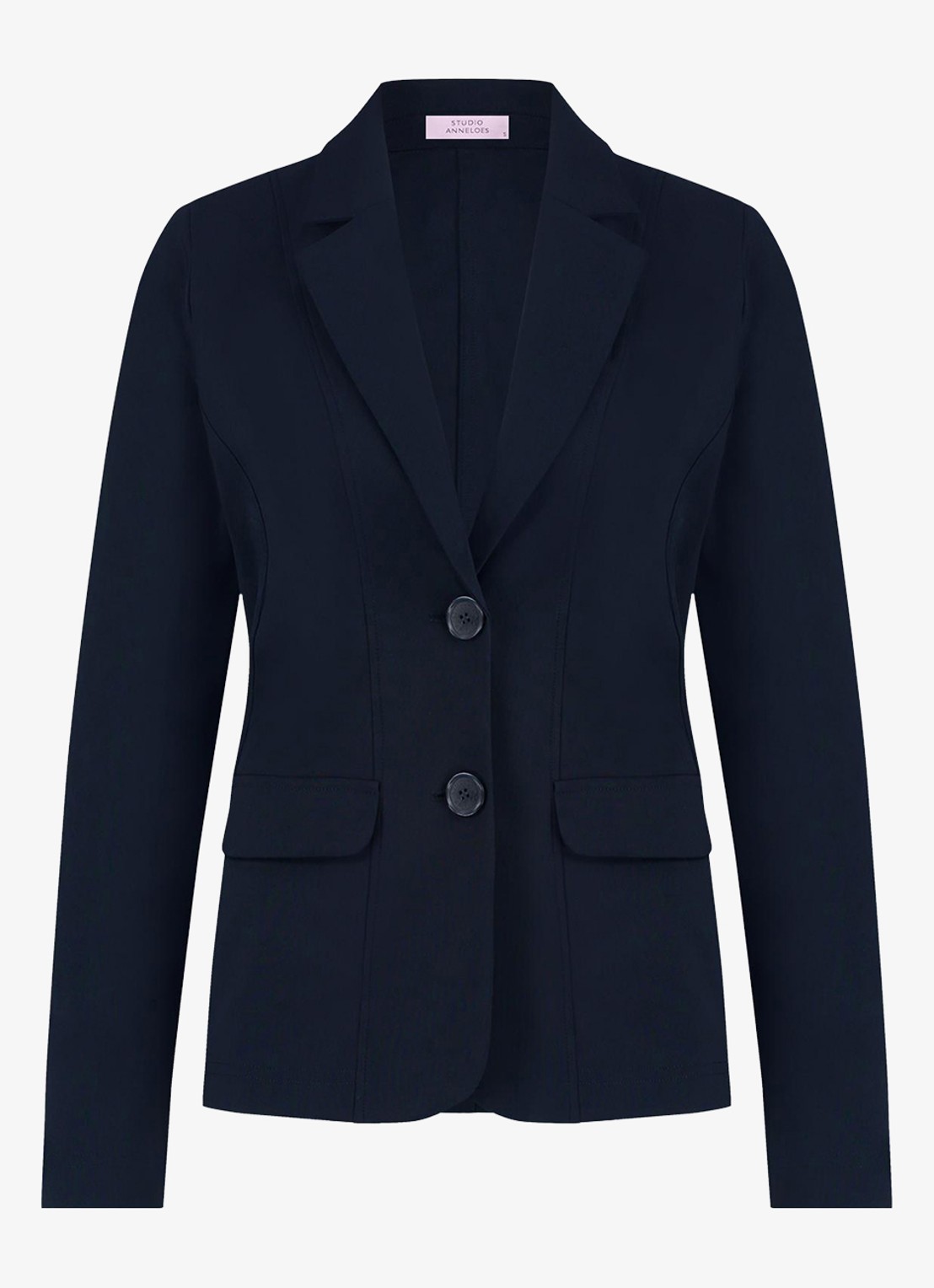 Studio Anneloes Clean blazer met klepzakken - voorkant donkerblauw