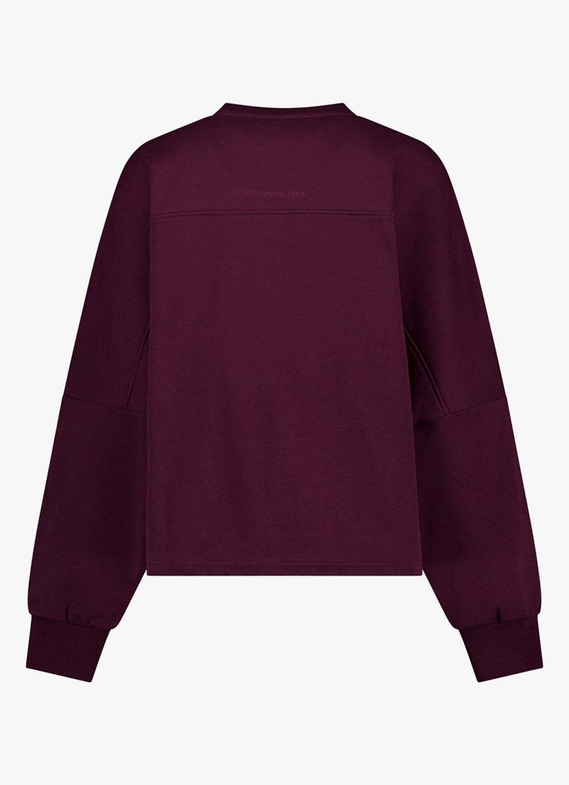 Studio Anneloes Costa ls round neck sweater - achterkant 3 aubergine