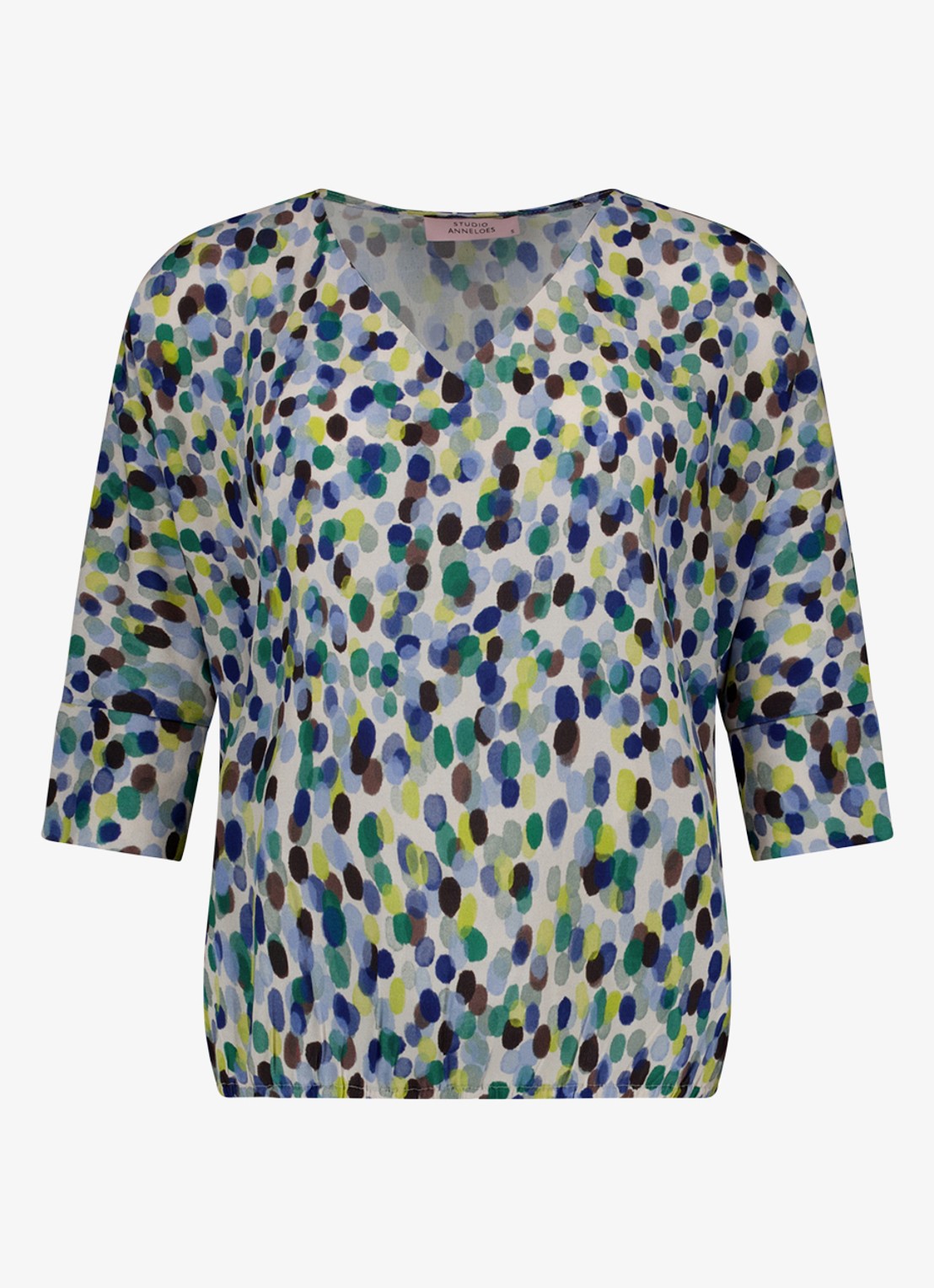 Studio Anneloes Didi top met stippenprint - voorkant blauw