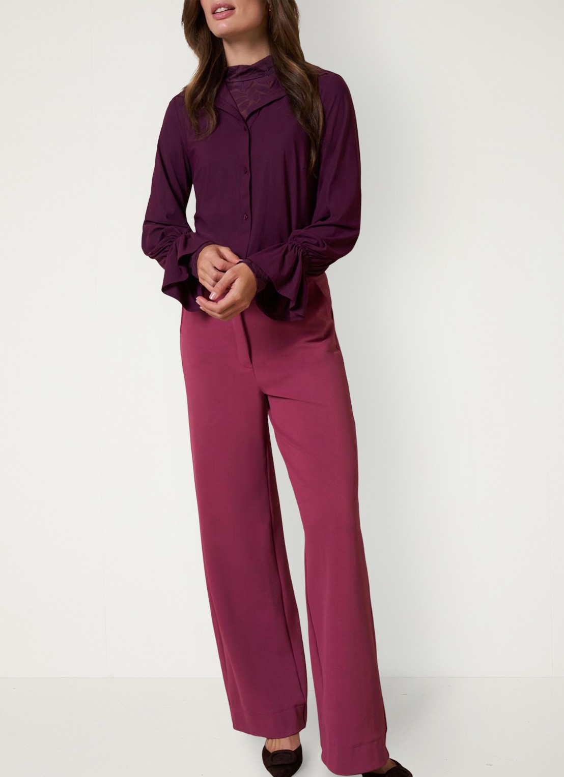 Studio Anneloes Duna blouse met trompetmouw - detail 6 bruin