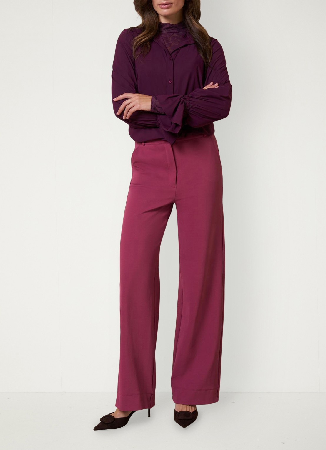 Studio Anneloes Duna blouse met trompetmouw - detail 7 bruin