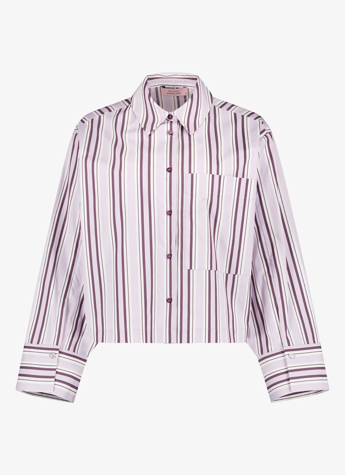 Studio Anneloes Erina stripe blouse - voorkant 2 paars