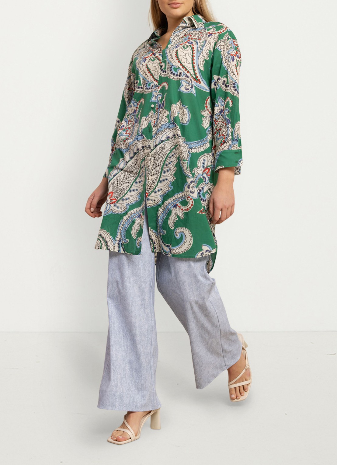 Studio Anneloes Esti blouse met paisley dessin - detail 4 groen